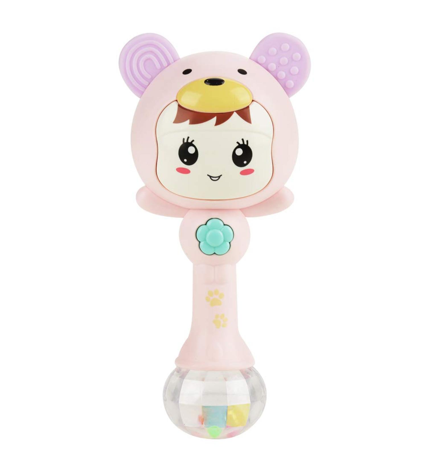 Shop Cute Pink Electronic Music Rattles for Babies | Pedagogical Handbells & Cartoon Seedlings - International Shipping Available - Buy Online on GoSupps.com