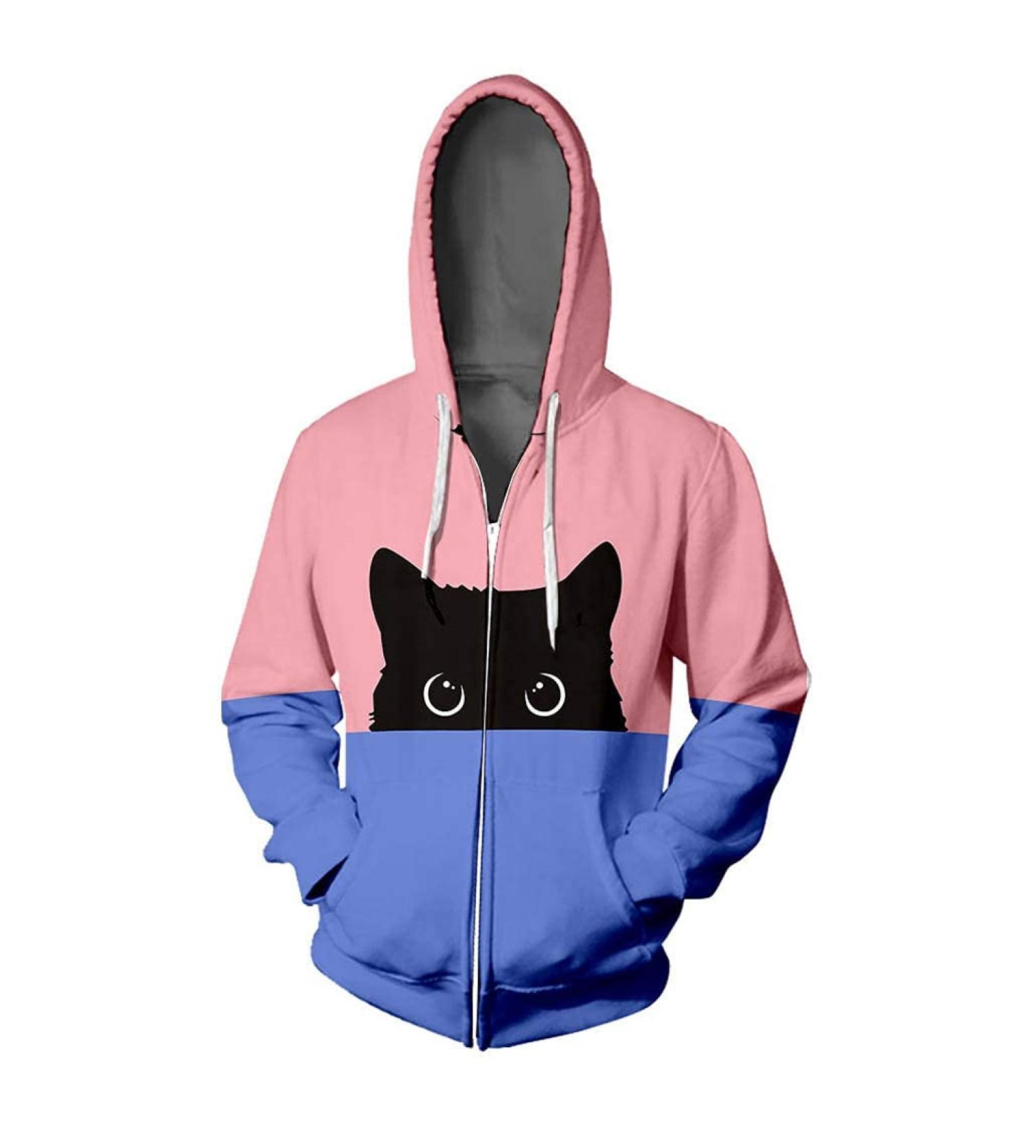 Cat Print Hoodie Sweatshirt for Teen Girls and Women - Pink, XX-Large - Buy Online on GoSupps.com