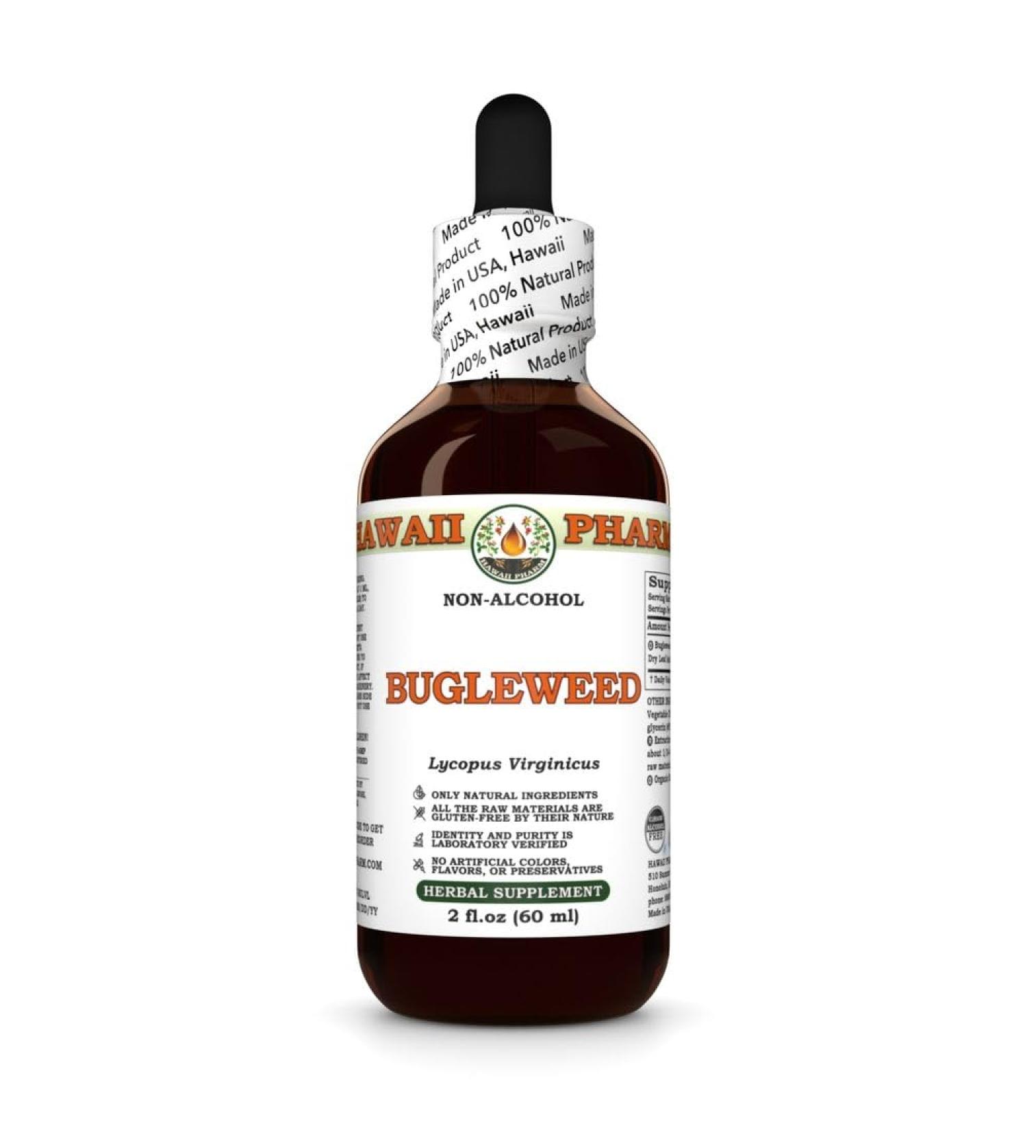 Hawaii Pharm Bugleweed Alcohol-Free Extract Glycerite for Thyroid Balance Eases Premenstrual Discomfort Soothes Breast Tenderness Supports Women's Wellness - 2 fl.oz 2 Fl Oz (Pack of 1) - Buy Online on GoSupps.com