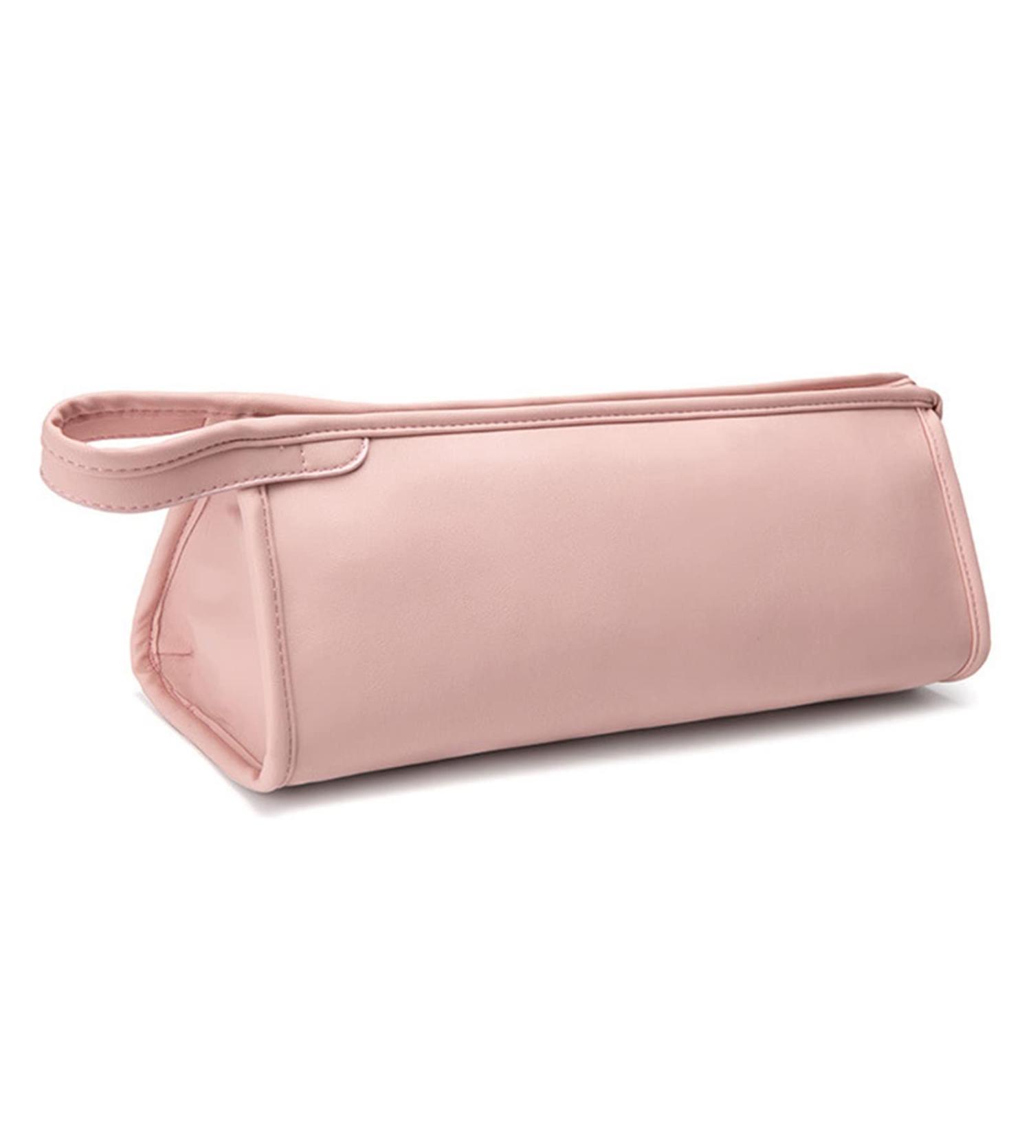 Hair Dryer Carrying Bag Waterproof High Capacity Useful Travel Faux Leather Hair Curler Storage Pouch Pink - Buy Online on GoSupps.com