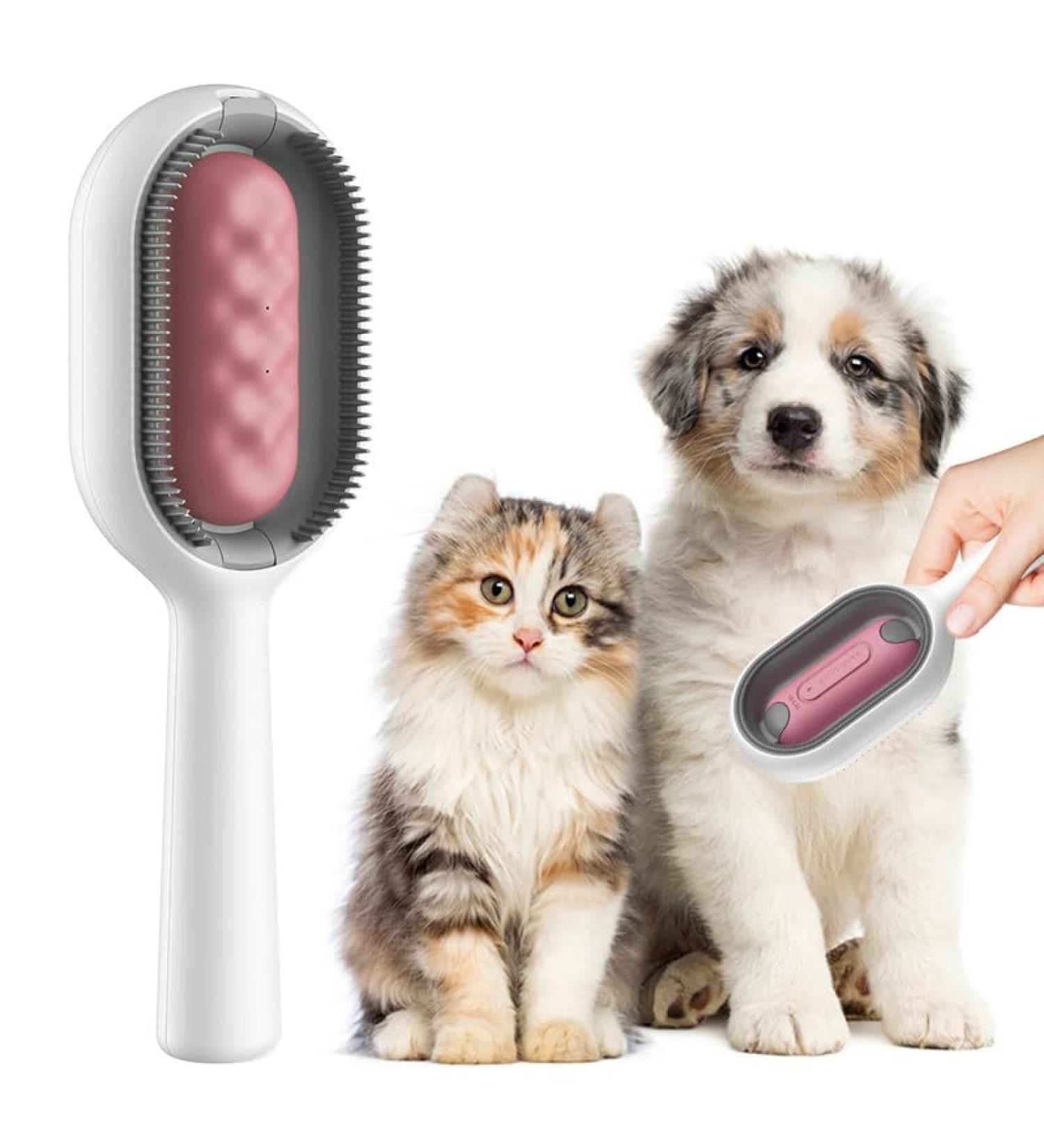 Urijk Animal Hair Removal Brush with Water Tank - Portable & Multifunctional Pet Brush for Cats & Dogs - Ideal for Massage & Grooming - Pink Short-Haired Essence Fluid - Buy Online on GoSupps.com