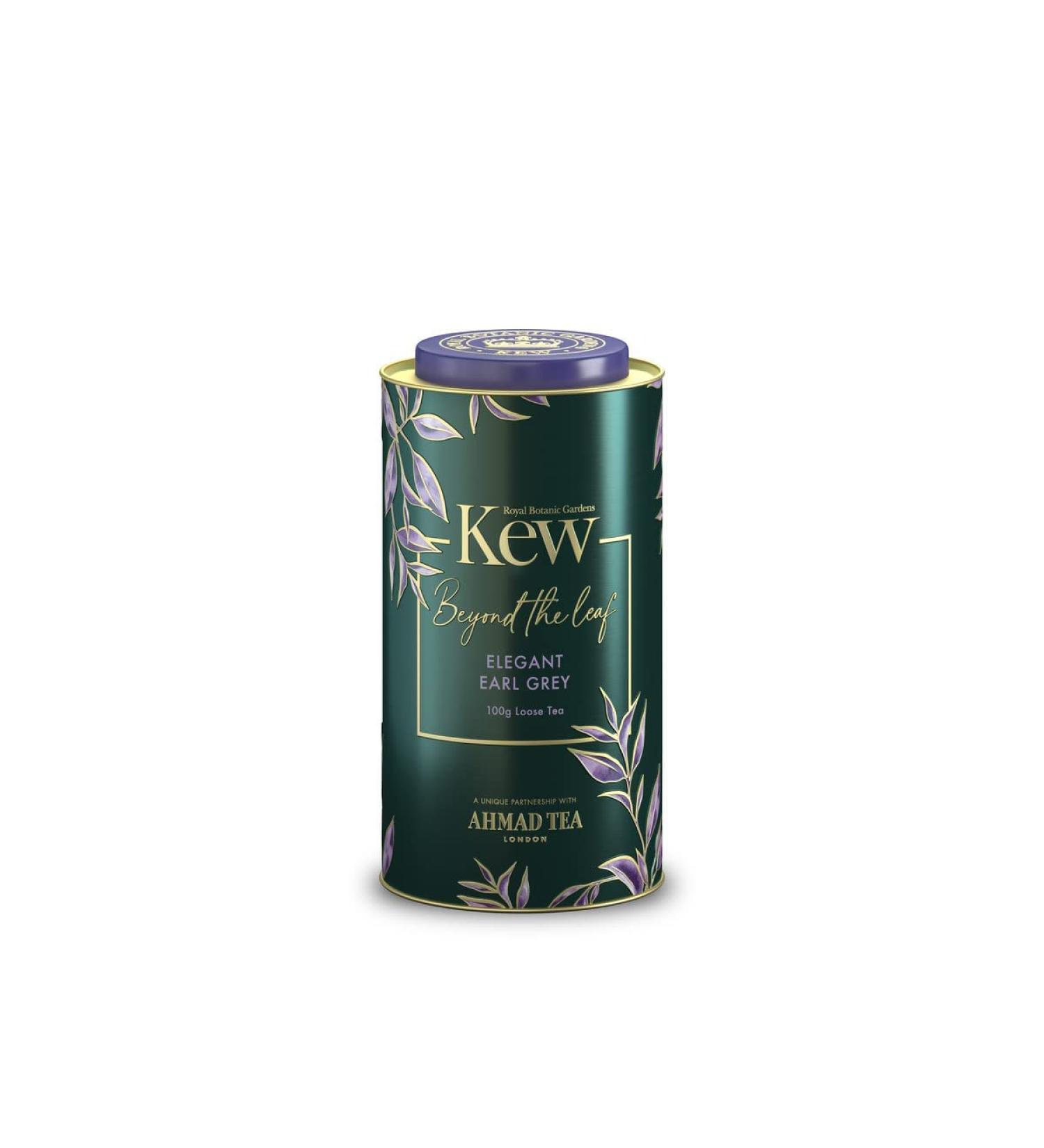 Ahmad Tea & KEW Gardens Elegant Earl Grey Caddy | Black Tea - 100g Loose Leaf Tea - Buy Online on GoSupps.com
