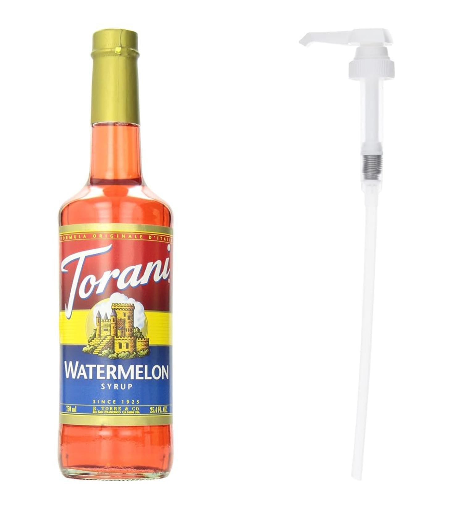 Torani Watermelon Flavour Syrup 750 Milliliter and Torani Flavored Flavour Syrup Pump for 750ml
