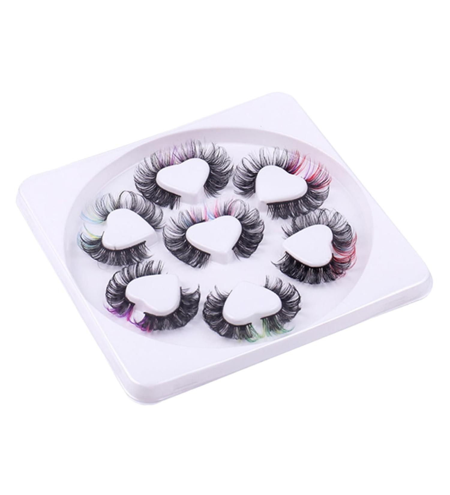 minkissy 7 Pairs False Lashes Fake Eyelashes False Lash Extensions Fluffy Eyelashes False Eyelashes Makeup Eyelashes Color Lashes Curl Lash Clusters Cosplay Extend Chemical Fiber - Buy Online on GoSupps.com