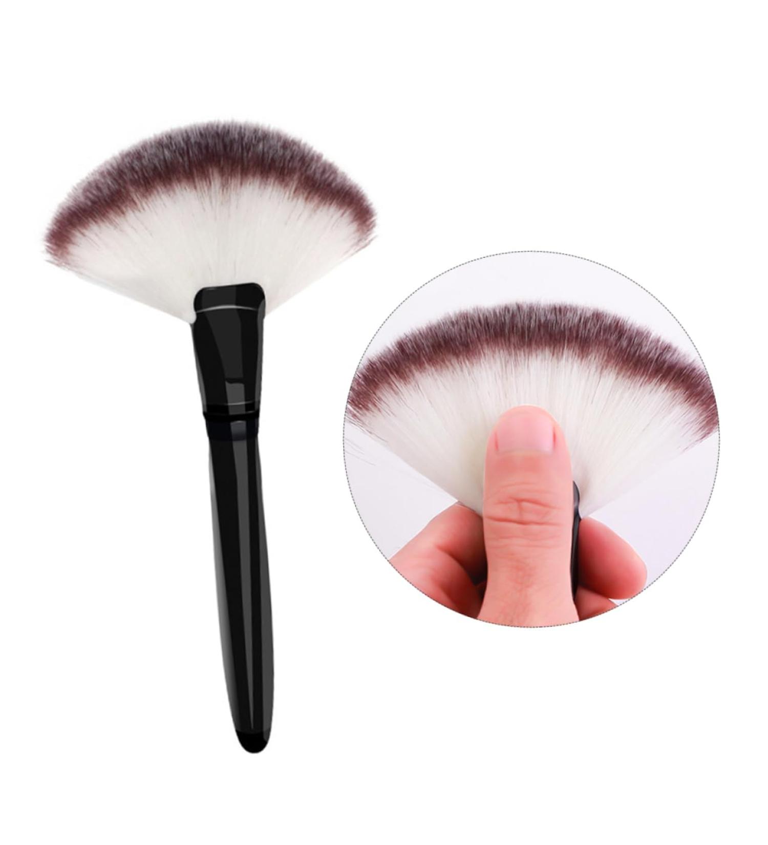 FOMIYES Black Makeup Cosmetics Large Wood Handle Brush Powder Foundation Brush Bamboo Sector - Buy Online on GoSupps.com