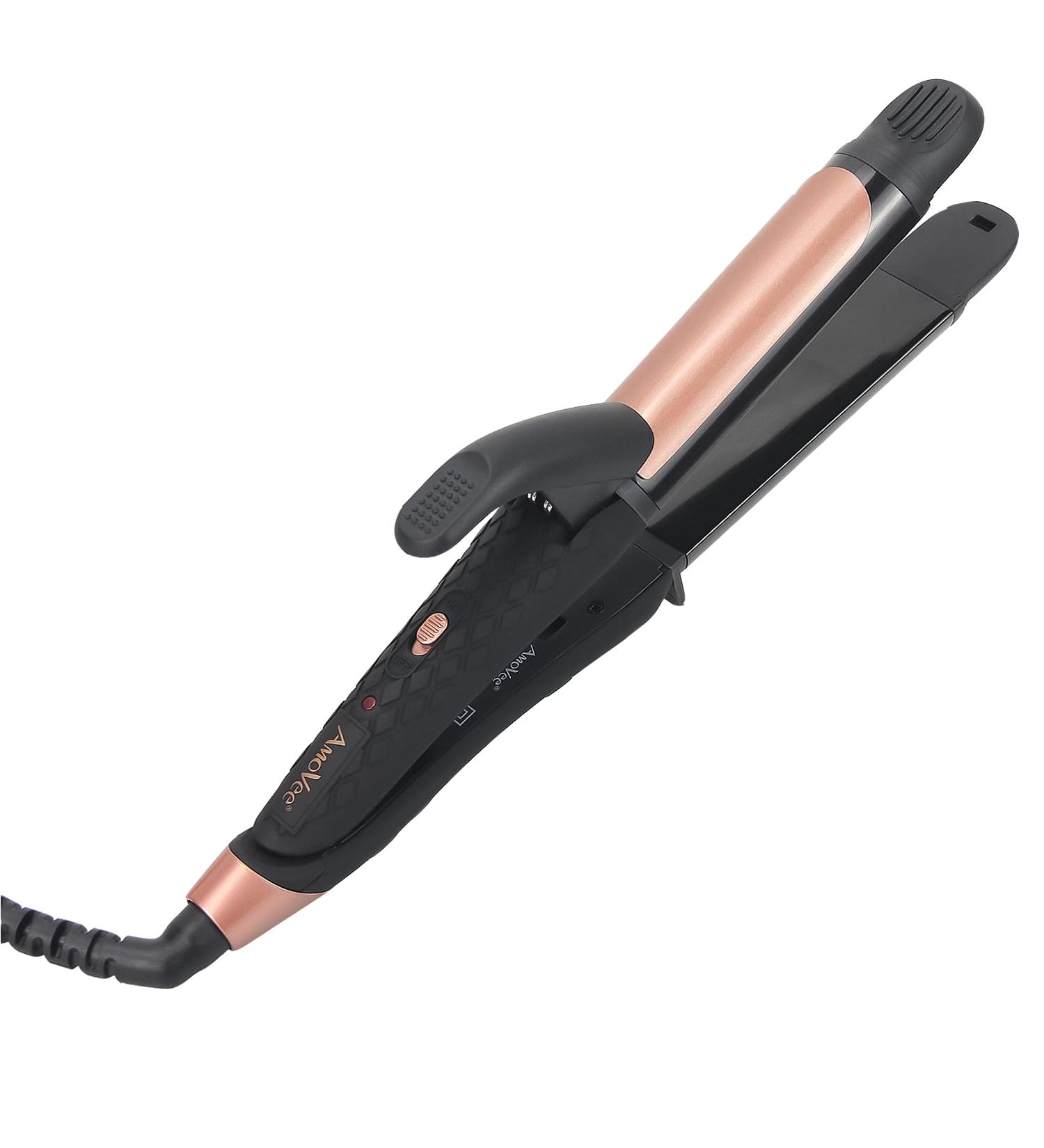 AmoVee Travel Curling Iron - Mini Dual Voltage 2-in-1 Flat Iron & Hair Straightener for Travel (1 Inch Black - Buy Online on GoSupps.com