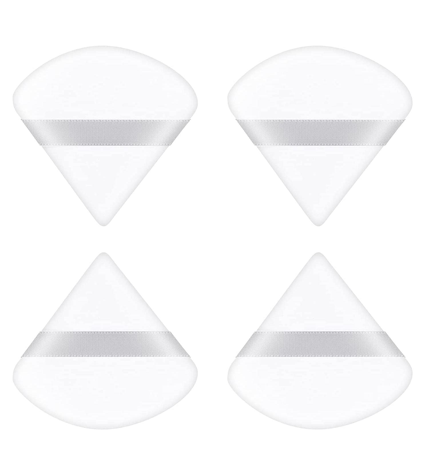 Buy Triangle Makeup Powder Puff - 4 Washable & Reusable Face Sponges for Loose Powder or Foundation - Ideal Wet & Dry Makeup Tool (White) - Buy Online on GoSupps.com