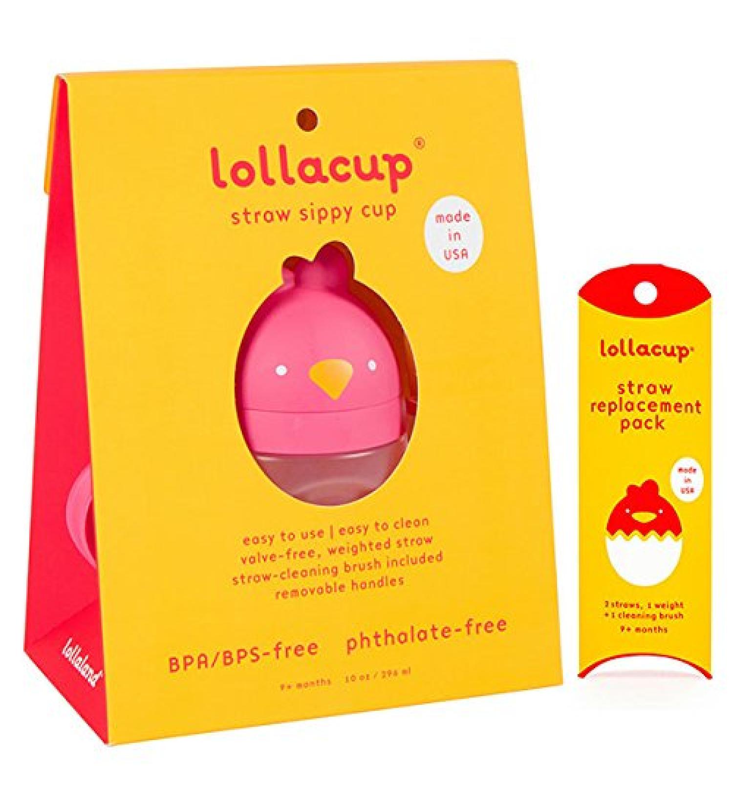 Lollaland Weighted Straw Sippy Cup | Made in USA | Infant & Toddler Transition Cup | Shark Tank Product (Pink) - Buy Online on GoSupps.com