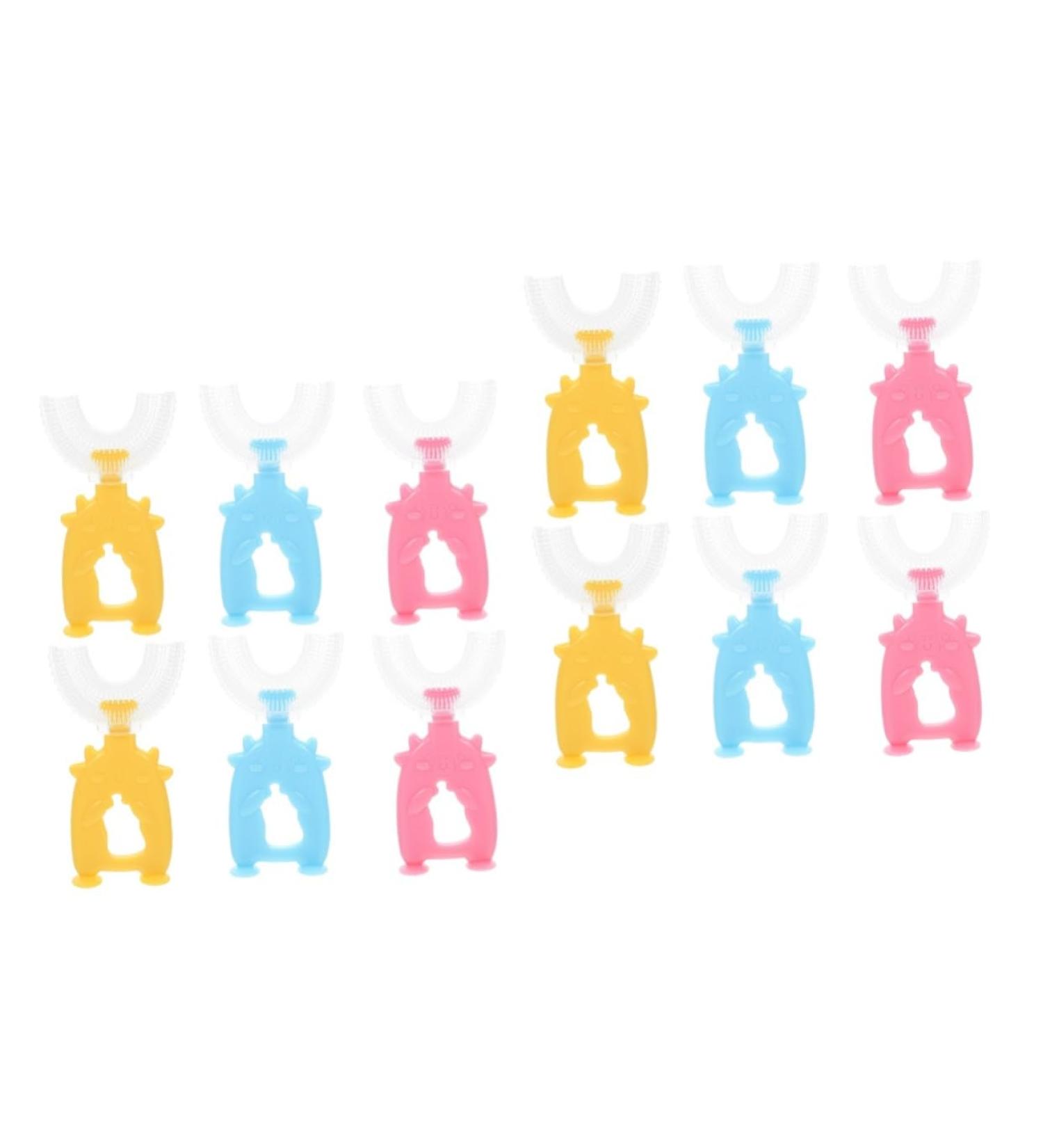 Magiclulu 12 STK U-Shaped Toothbrush for Children - Portable Oral Care Solution | Children's Toothbrush with Handbook - Buy Online on GoSupps.com