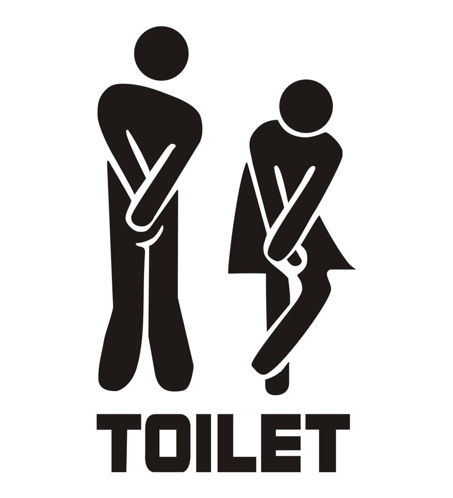 PULABO Unisex Toilet Sign Decal Creative Toilet Entrance Sign Sticker Wall Decals Hotel Washroom Wall Door Stickers Decor Cost-effective and Sturdy Durable - Buy Online on GoSupps.com