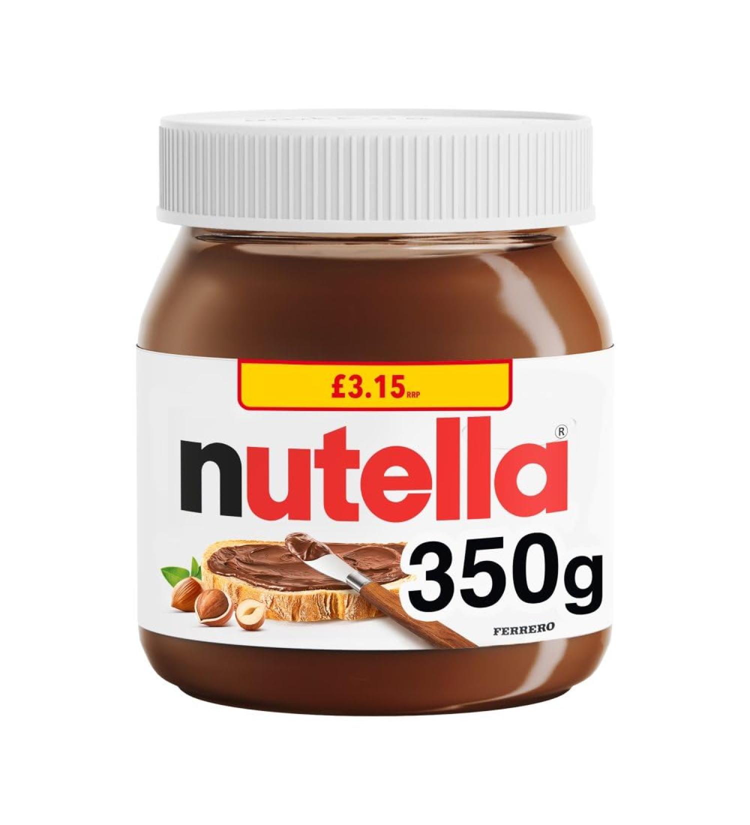 Nutella Hazelnut Cocoa Chocolate Spread Jars (6 x 350g PMP Jars) 6 x 350g Jars