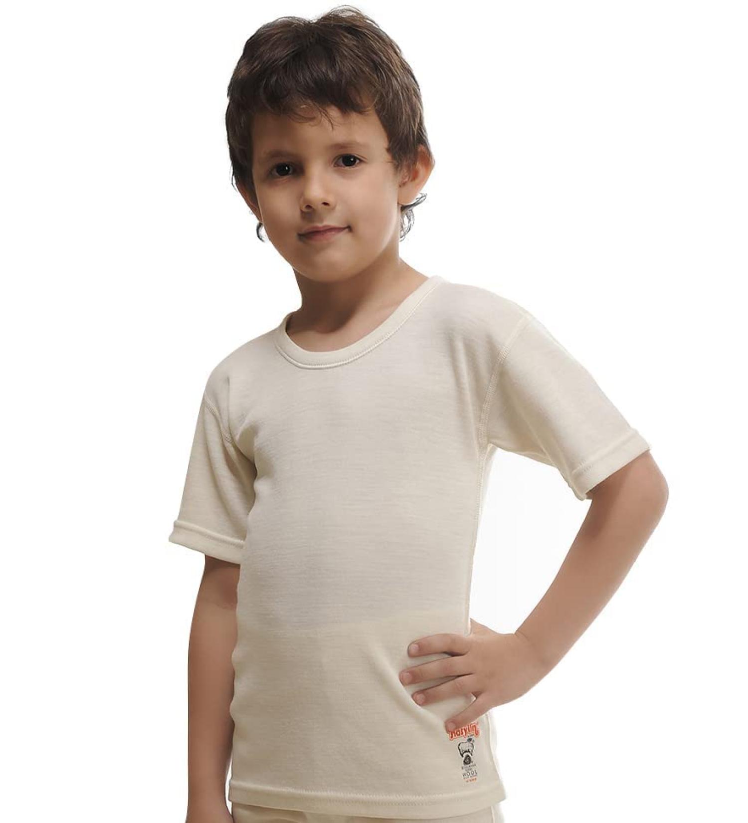 CozyPosh Kids Base Layer - 100% Merino Wool Short Sleeve Thermal T-Shirt 3T