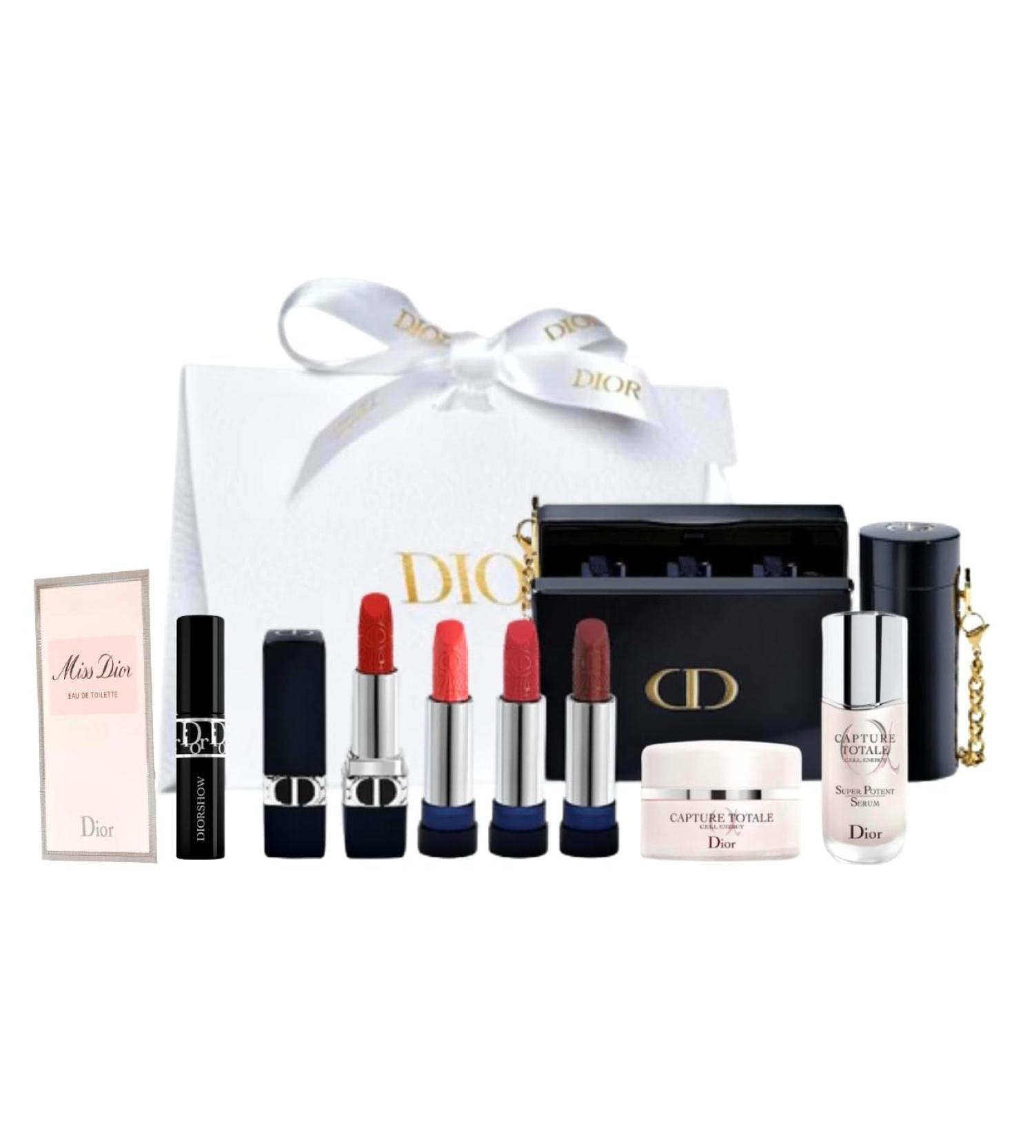 Dior Minaudiere Rouge Lipsticks and Mini Cell Energy Skincare Holiday Gift Set Limited Edition