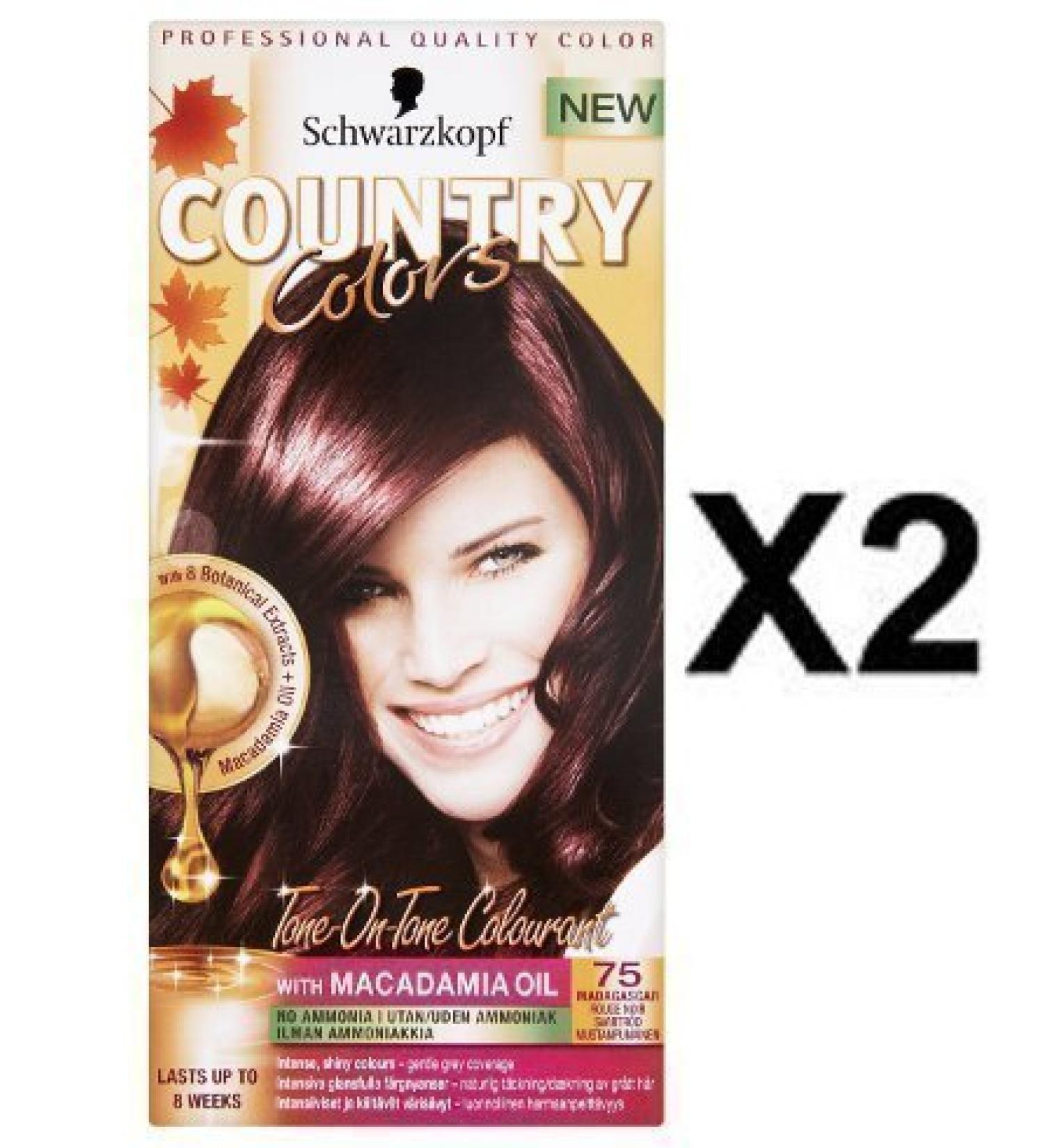 Schwarzkopf Pais COLORS HAIR COLORING COLORS COL 75 MADAGASKAR - Red Black x Pack of 2