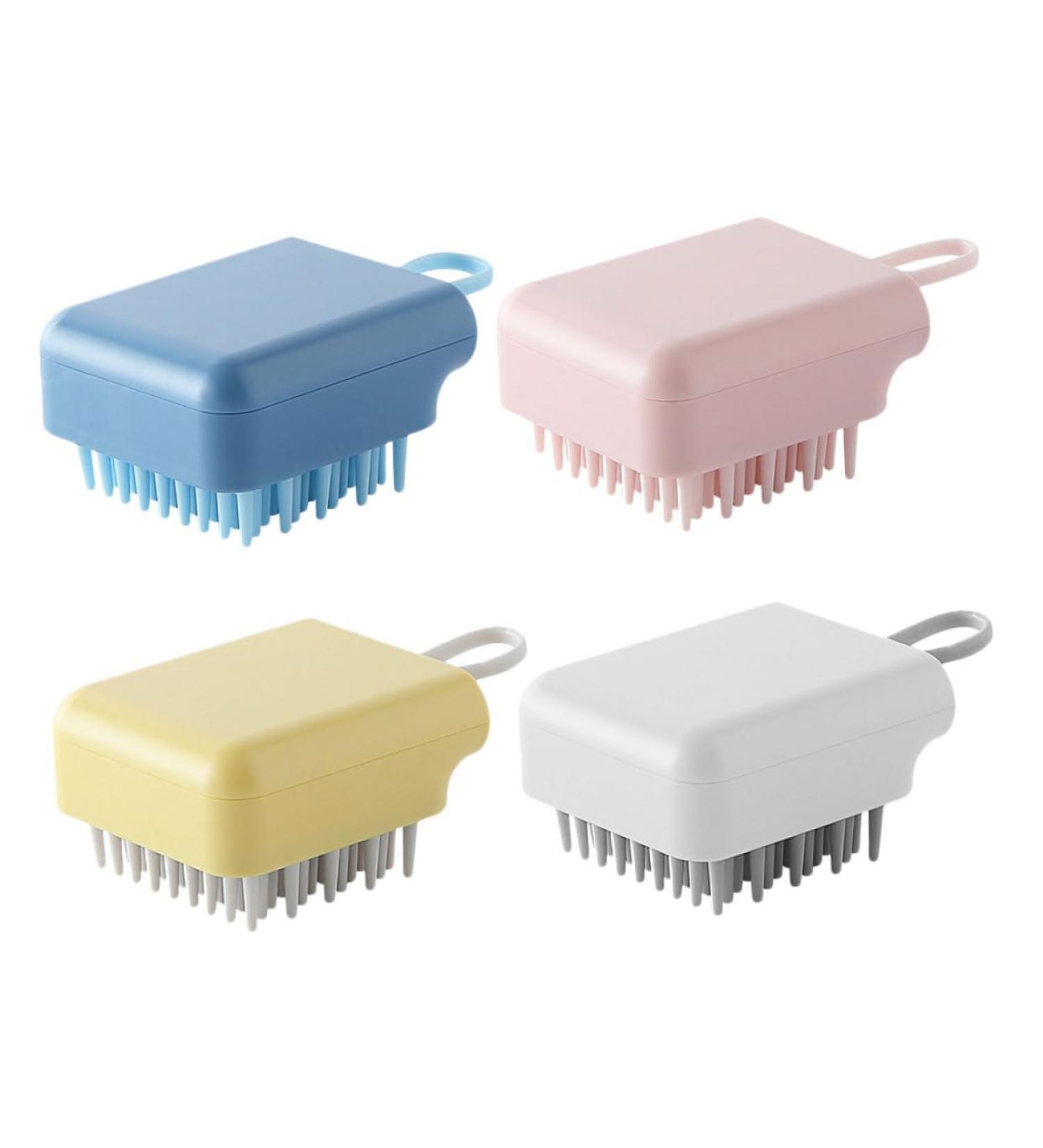 Magiclulu 4-Piece Massage Shampoo Brush Set - Silicone Scalp Scrubber & Thick Hair Comb for Spa-Like Cleansing - Buy Online on GoSupps.com