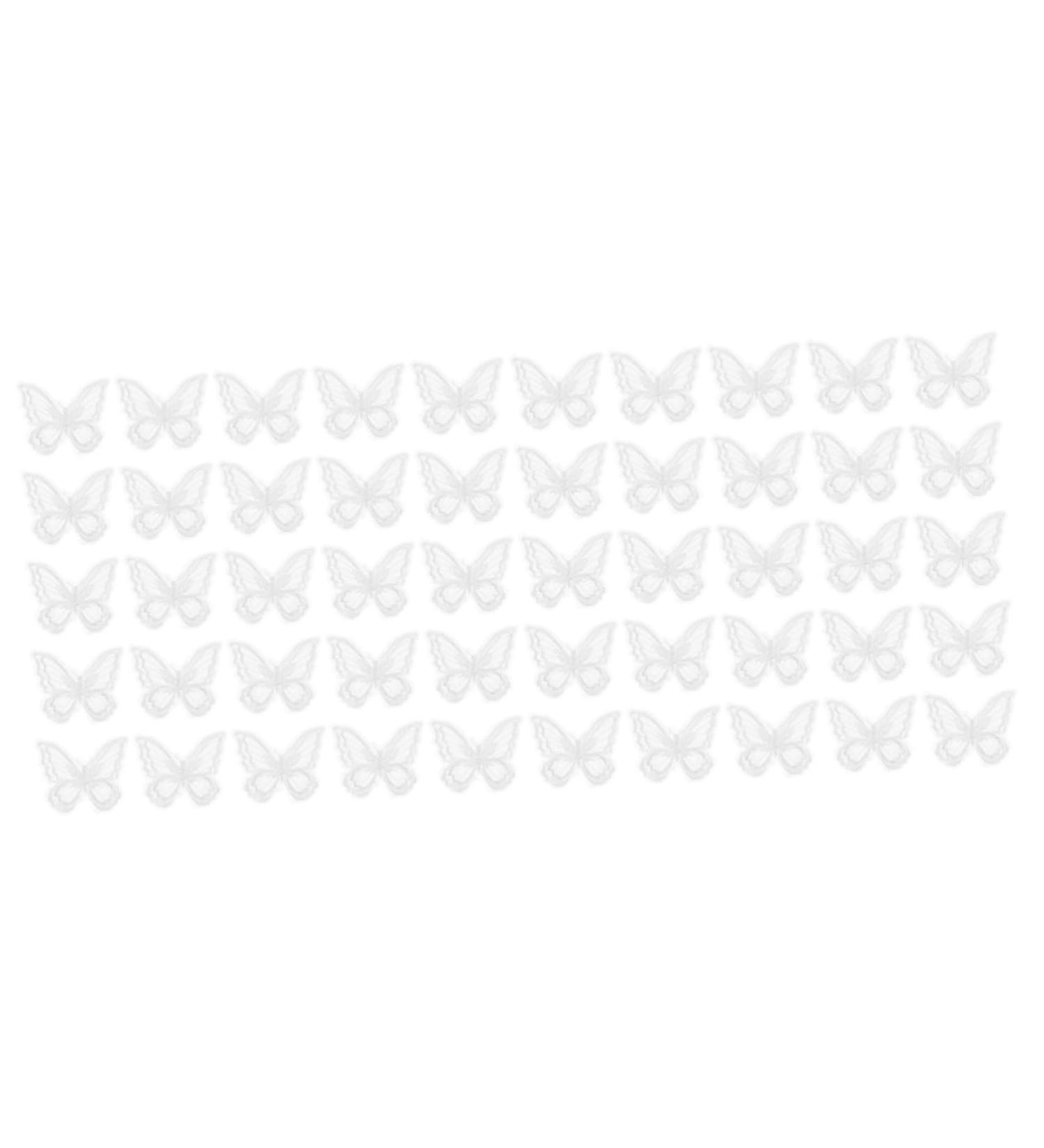 VILLCASE 60 Pcs Double Embroidered Butterfly Clothing Embroidery Cloth Sticker Jewel Stickers Flower Decorations Clear Hair Clips Wedding Ceremony Decorations Organza 3d Lace White Supplies - Buy Online on GoSupps.com