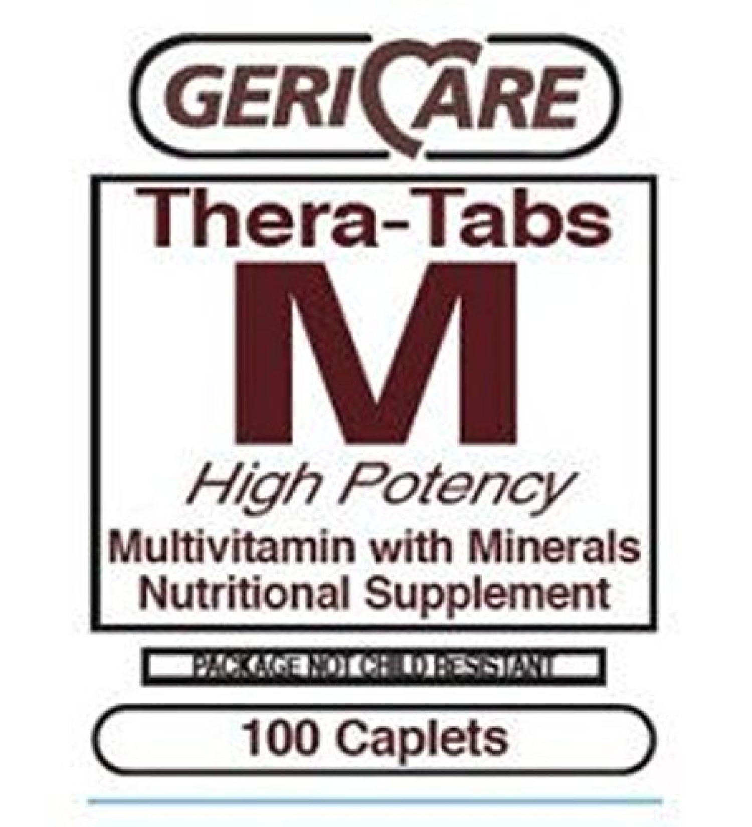 1163913 PT621-13 Thera-Tabs M Multivitamin Multimineral Tablets Adult 100/Bt Made by Geri-Care Pharmaceuticals