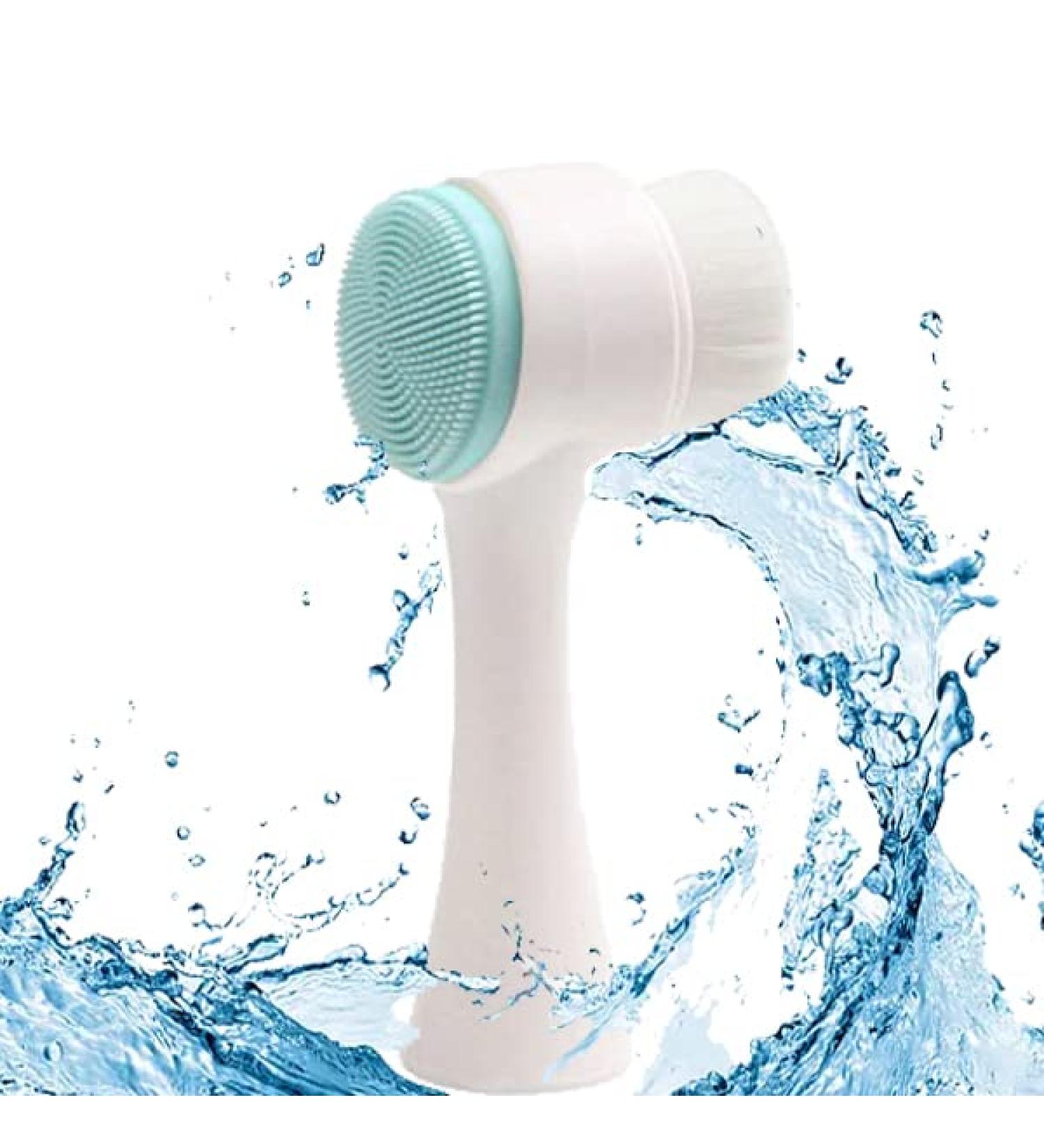 Somaer 2 in 1 Face Wash Brush for Deep Pore Exfoliation, Makeup Removal & Acne Treatment - Blue - Buy Online on GoSupps.com