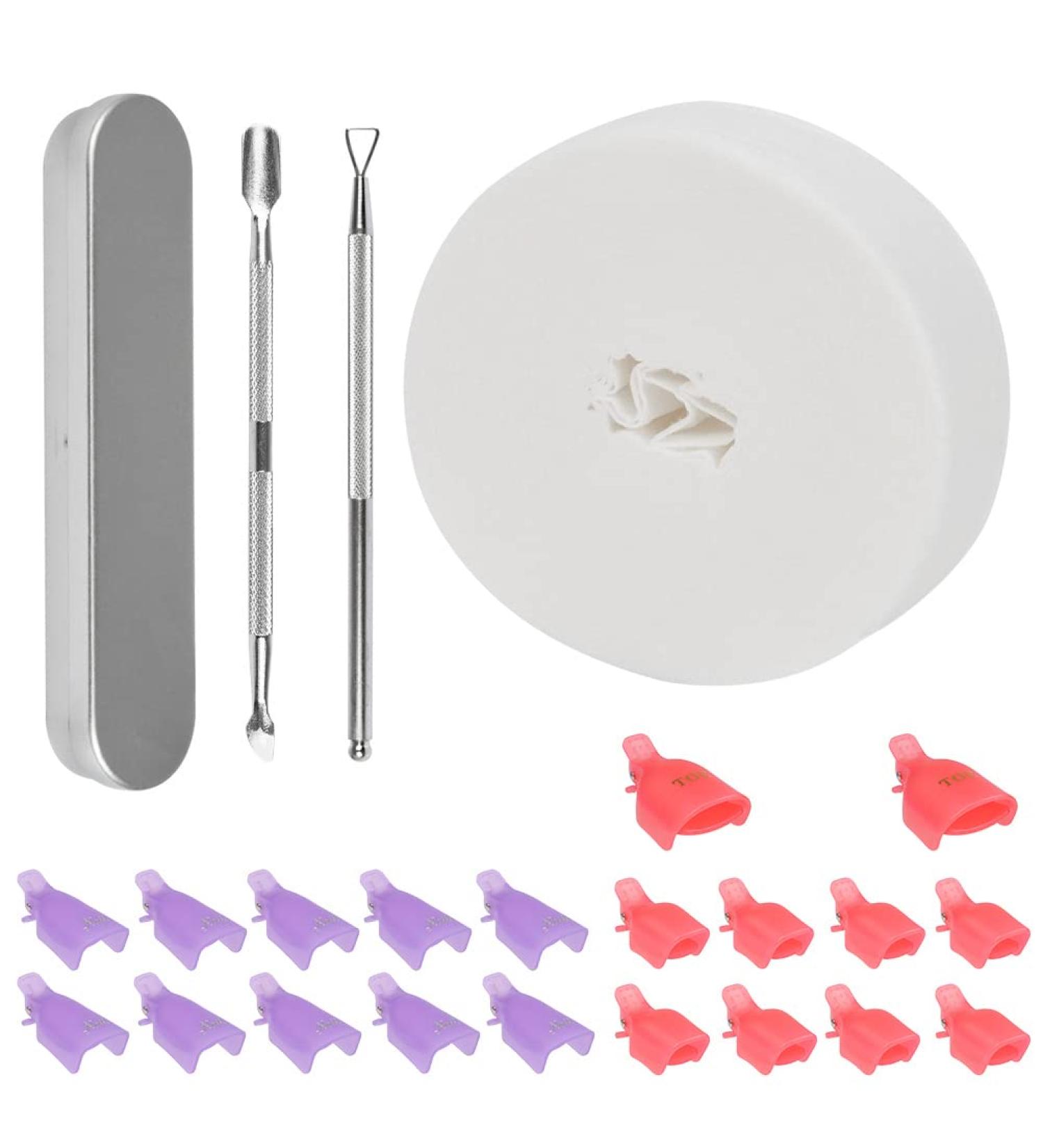 Timeset 522-Piece Nail Polish Remover Clips Set | 10 Plastic Finger Caps 10 Toe Clips & 500 Remover Pads - Perfect for Gel Polish & Skincare - Buy Online on GoSupps.com