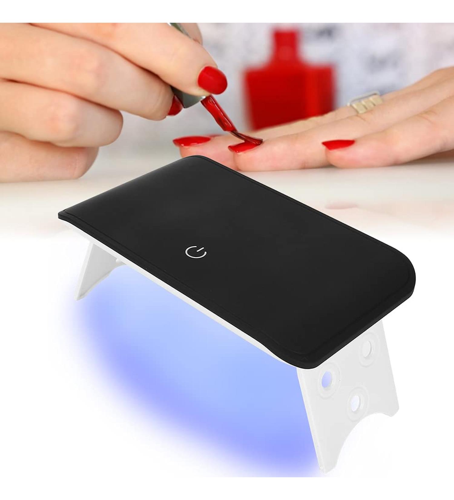 Pongnas Foldable UV-LED Gel Nail Lamp - Portable 24W Nail Dryer with Sensor for Fingernail & Toenail Polishes - Black - Buy Online on GoSupps.com