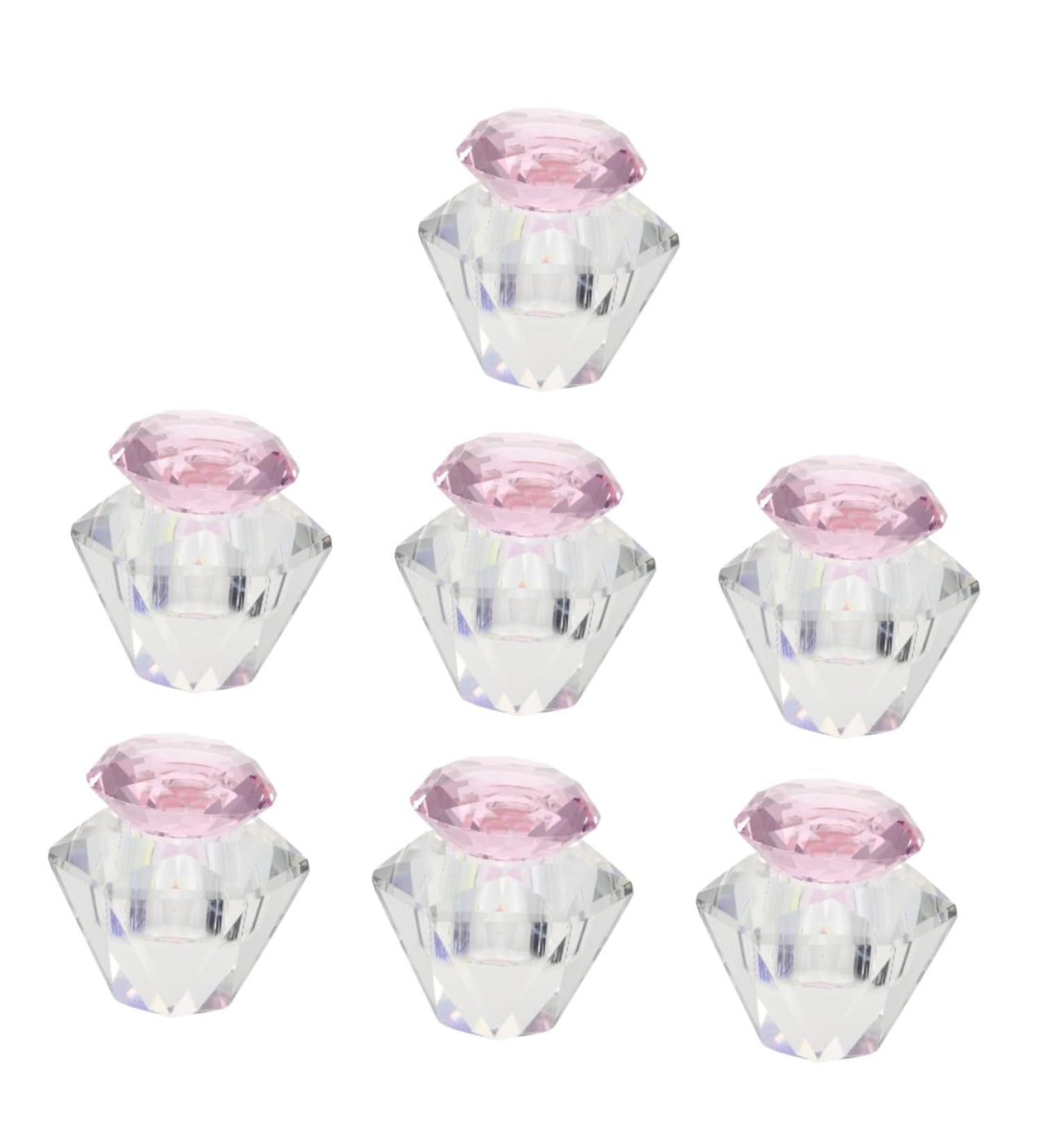 POPETPOP 7 Pcs Nail Art Crystal Cup Nail Monomer Liquid Bowl Glass Nail Dish Nail Dappen Dish Glass Container with Lid Nail Powder Dish Crystal Dappen Dish White Crystal Frosted Glass Dish 5.5x5.5cmx7pcs Pinkx7pcs - Buy Online on GoSupps.com