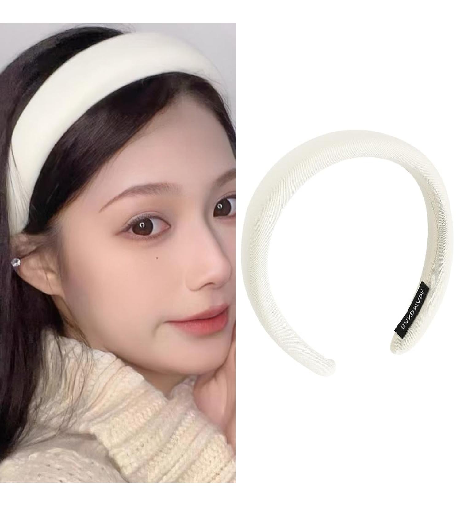 Thick Padded Headbands for Women White Sponge Headband Hair Hoops for Girls Wide Thick Non-Slip Hairband No Teeth Hair Head Bands Cute Headbands for Women Girls - Buy Online on GoSupps.com