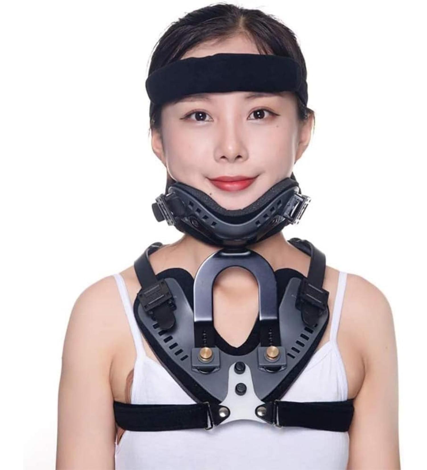 Jlasdr Adjustable Neck Support - Cervical Thoracic Orthosis for Postoperative Recovery & Neck Pain Relief - Spondylose Correction - Black - Buy Online on GoSupps.com