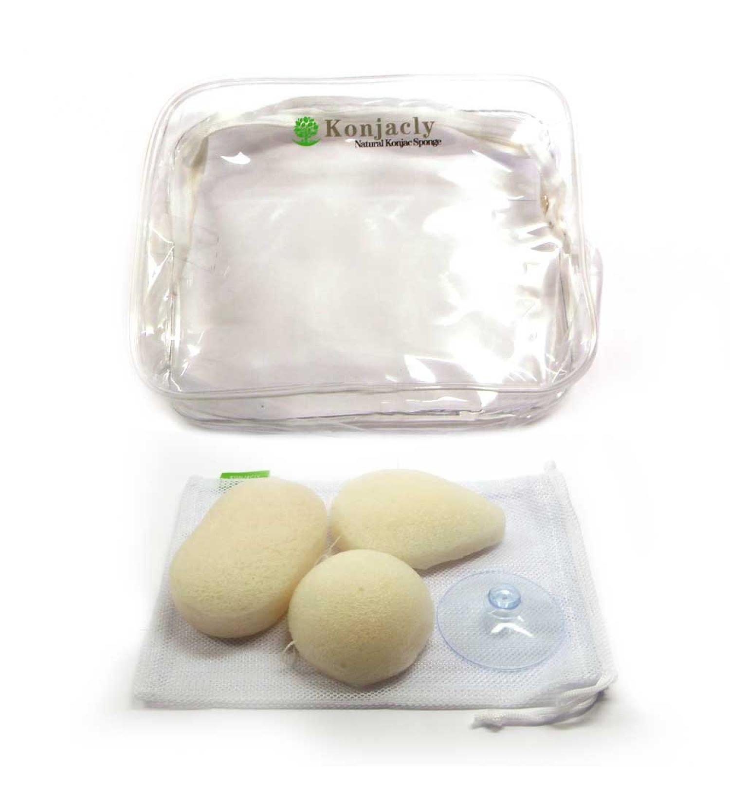 Natural Konjac sponges set of 3 for face . Suitable for all skin types: Normal dry oily sensitive and baby safe. Made from vegetable root fibre Eco-friendly and chemical free. Extra soft gentle exfoliate & deep cleaning. Help to remove dead skin cells dir - Buy Online on GoSupps.com