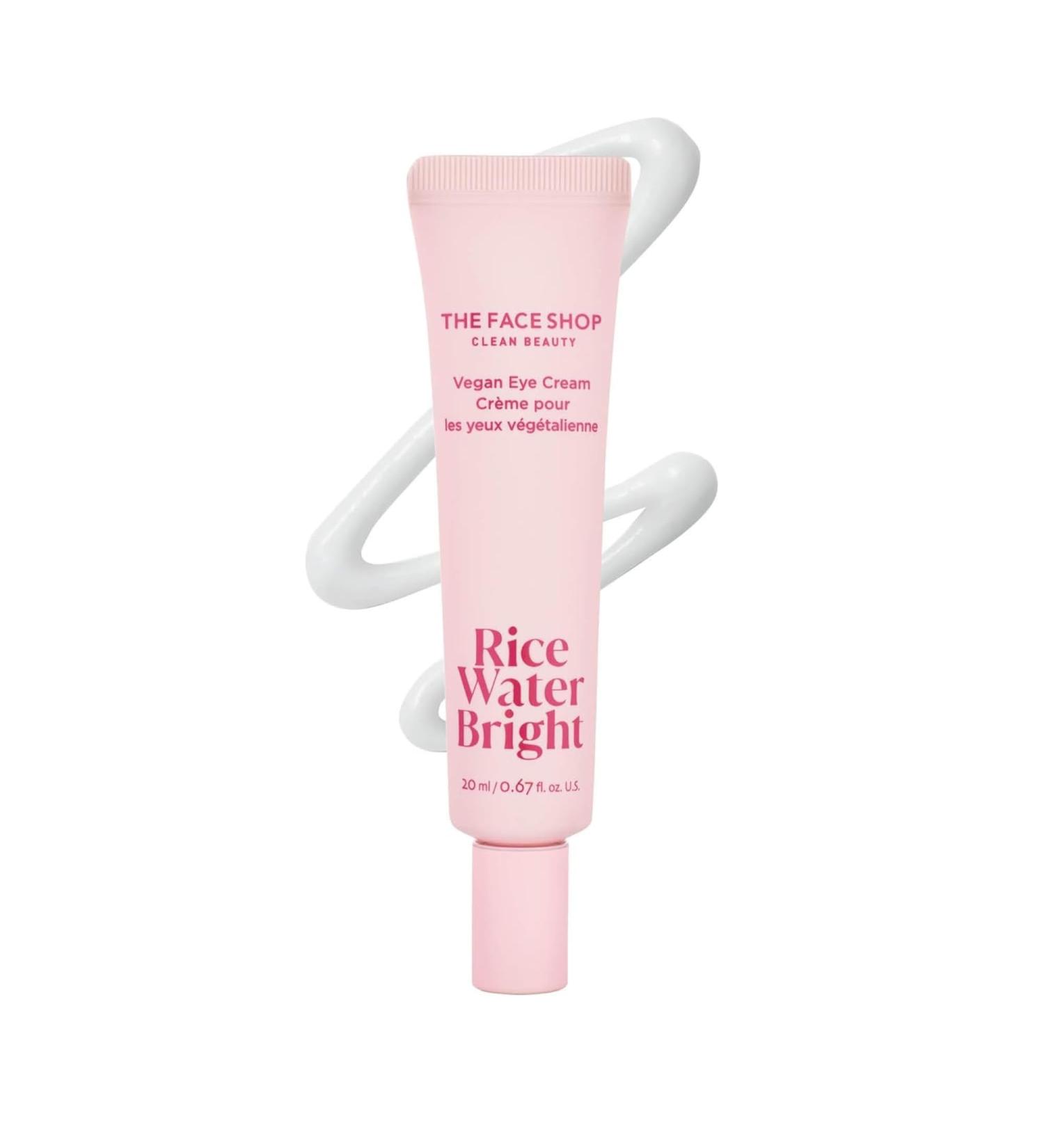 The Face Shop Rice Water Bright Vegan Eye Cream - Best Dark Circle Treatment & Under Eye Brightener - Hydrating with Niacinamide & Hyaluronic Acid - Korean Skin Care - Buy Online on GoSupps.com