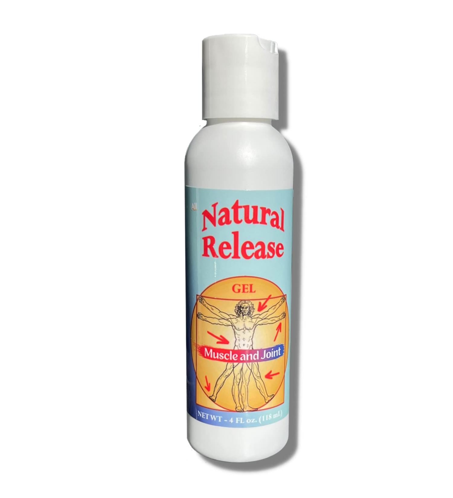 Four Oaks Farm Ventures, Natural Release Muscle & Joint Gel for Humans - Relief for Sore Back, Knees, HIPS, Muscle Stress, Night Cramps, Aches, Strains, Discomfort - Fast Acting, Menthol Free (4 oz) - Buy Online on GoSupps.com