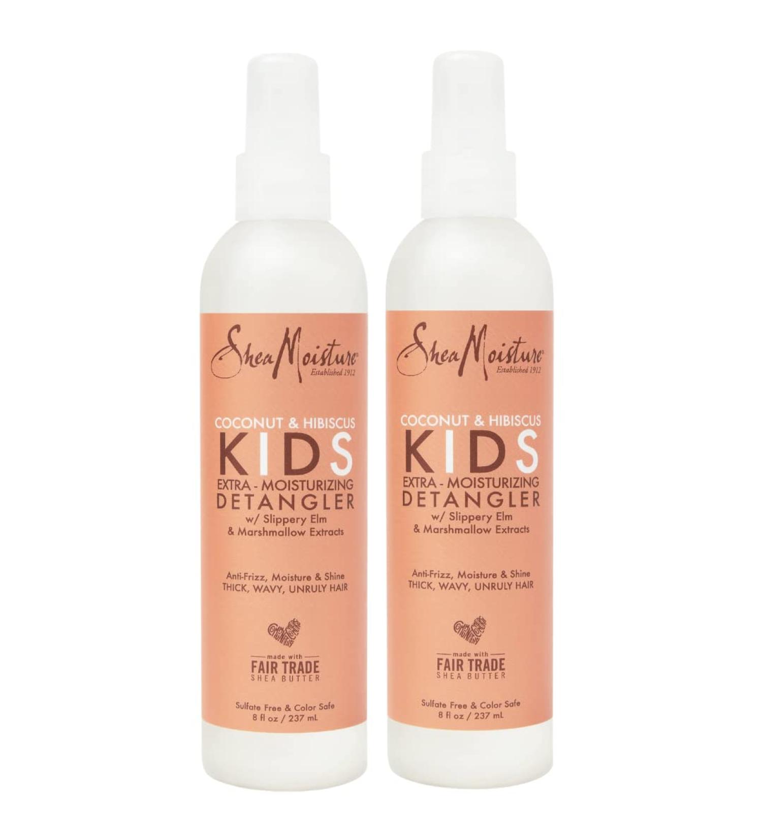 SheaMoisture Coconut & Hibiscus Kids Detangler 8oz (Pack of 2) - Moisturizing Anti-Frizz Spray for Thick, Wavy Hair - Buy Online on GoSupps.com