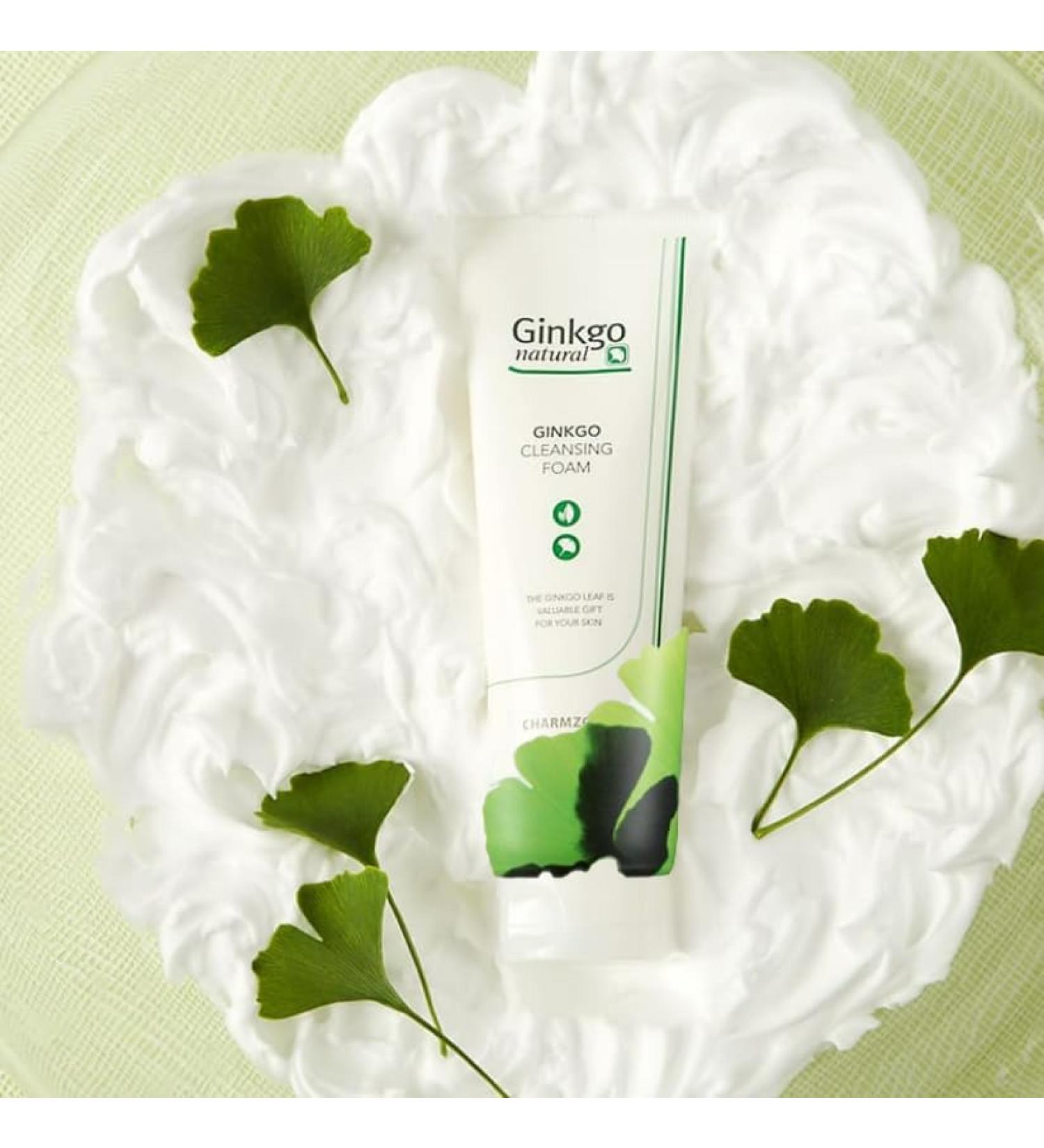 CHARMZONE Ginkgo Natural Cleansing Foam 180ml - Hydrating Daily Cleanser for All Skin Types | Korean Skincare - Buy Online on GoSupps.com