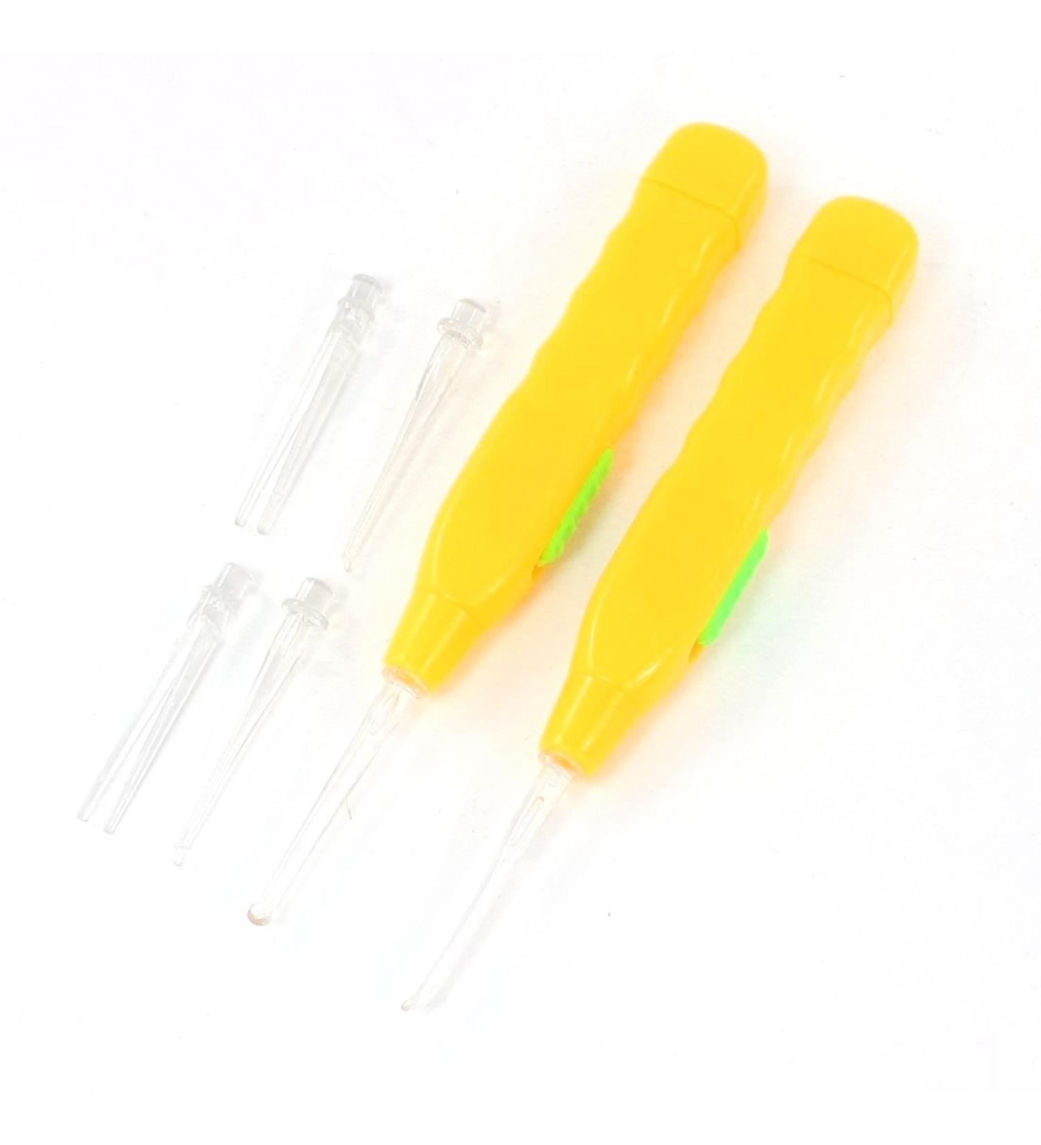 Qtqgoitem 2 Pcs Healthy Tool Flashlight Earpick Ear Wax Curette Cleaning Yellow (Model: 210 43c 118 f07 e5b)