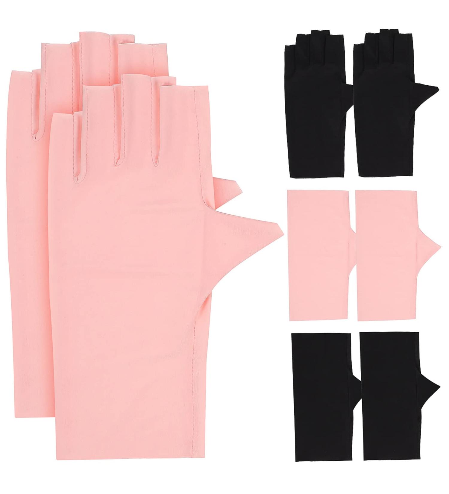 POPETPOP 4 Pairs Nail Gloves Manicure Gloves Protection Anti Uv Gloves Uv Rays Gloves Anti Fingerless Gloves Black Fingerless Gloves Women Nail Art Gloves Nylon Outdoor - Buy Online on GoSupps.com