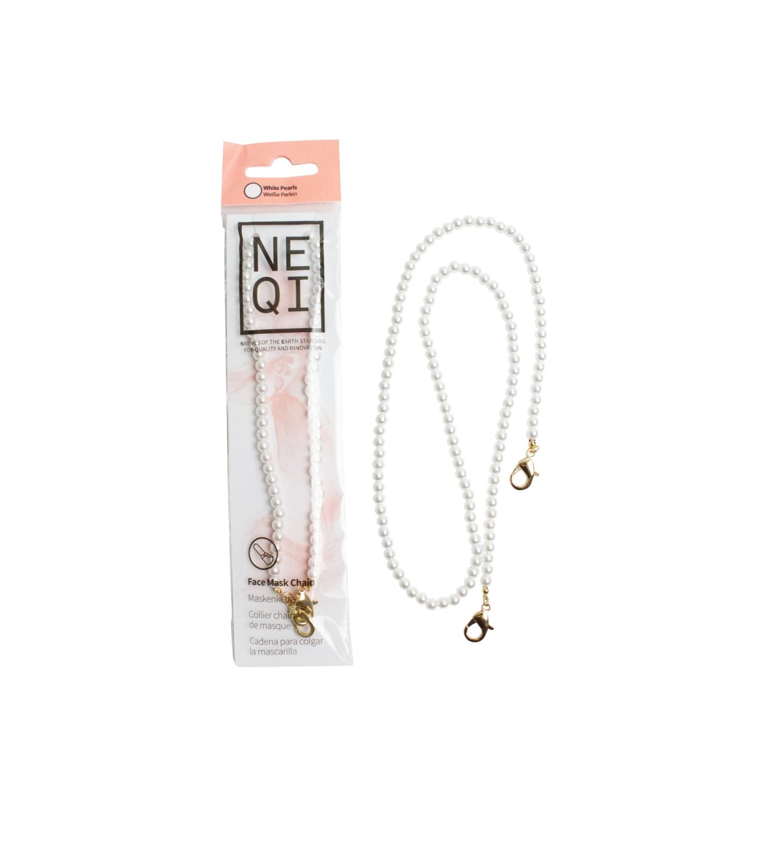 Neqi White Pearl Mask Chain - Stylish & Durable | International Shipping Available - Buy Online on GoSupps.com