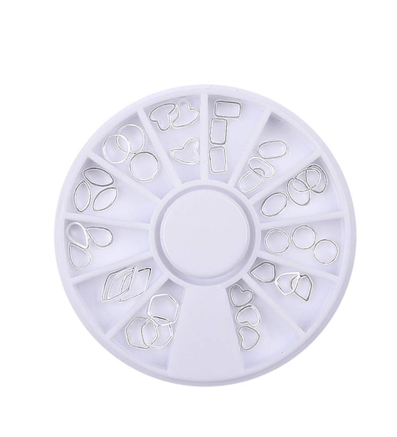 Kashyk nail sticker 1box 3D hollow metal rivet boxed nail stains durable stust-free environmentally friendly nailing tiles nail decoration additional birthday celebration