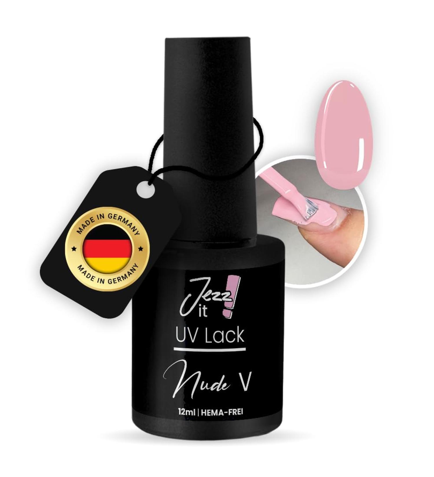 Jezz it! Premium UV Nail Polish for Allergy Sufferers - Long-lasting Nude V Gel Polish UV & LED Compatible - Made in Germany - Buy Online on GoSupps.com
