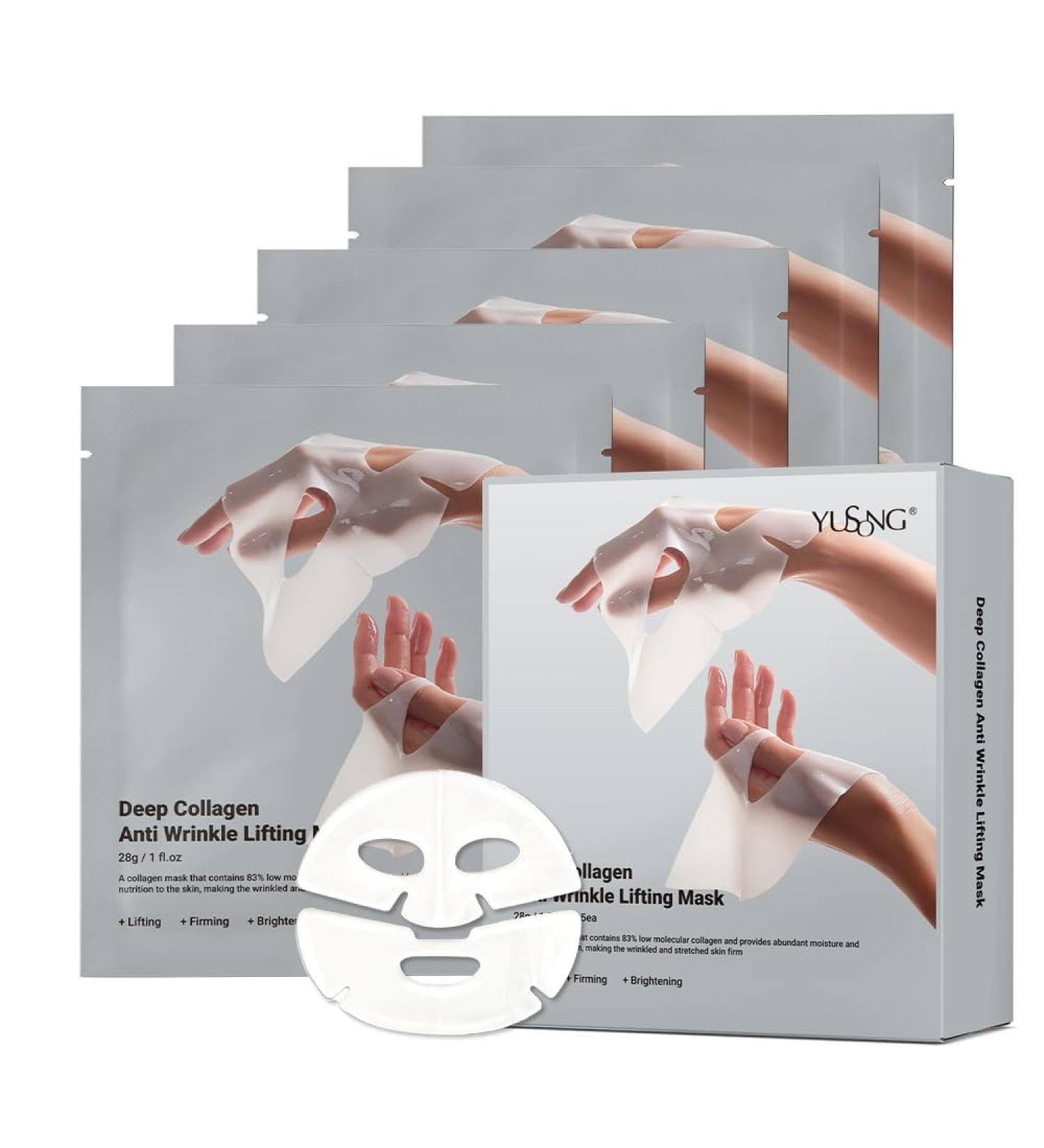 Bio-Collagen Face Hydrogel Mask - Overnight Korean Anti-Wrinkle Lifting & Firming Treatment | Pore Minimizing Collagen Mask - Buy Online on GoSupps.com