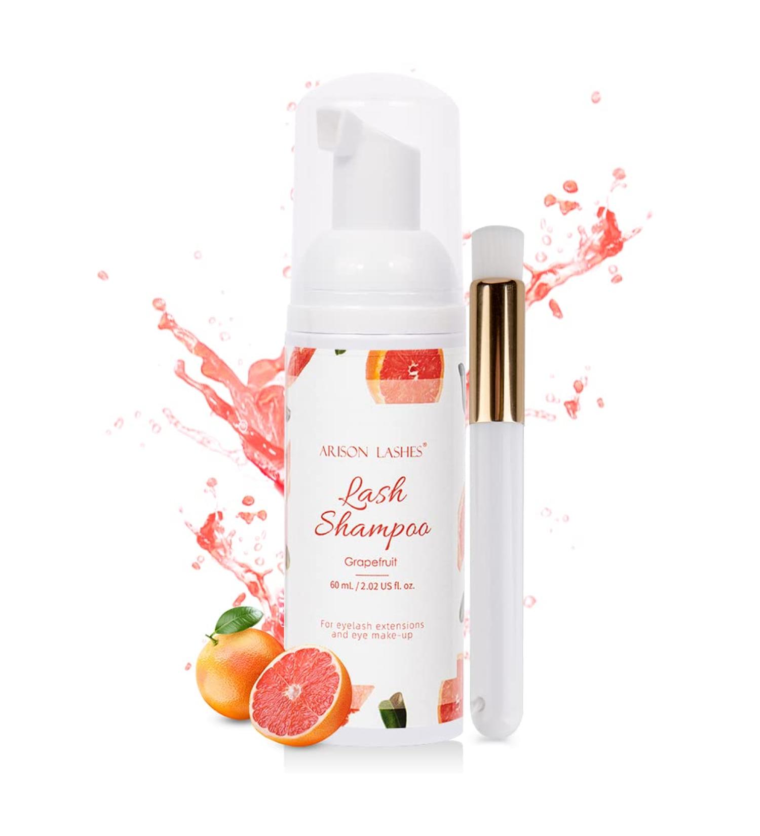 Eyelash Shampoo Foam - Clean Eyelash Extensions & Makeup | 60ml Grapefruit | Salon & Home Use - Buy Online on GoSupps.com