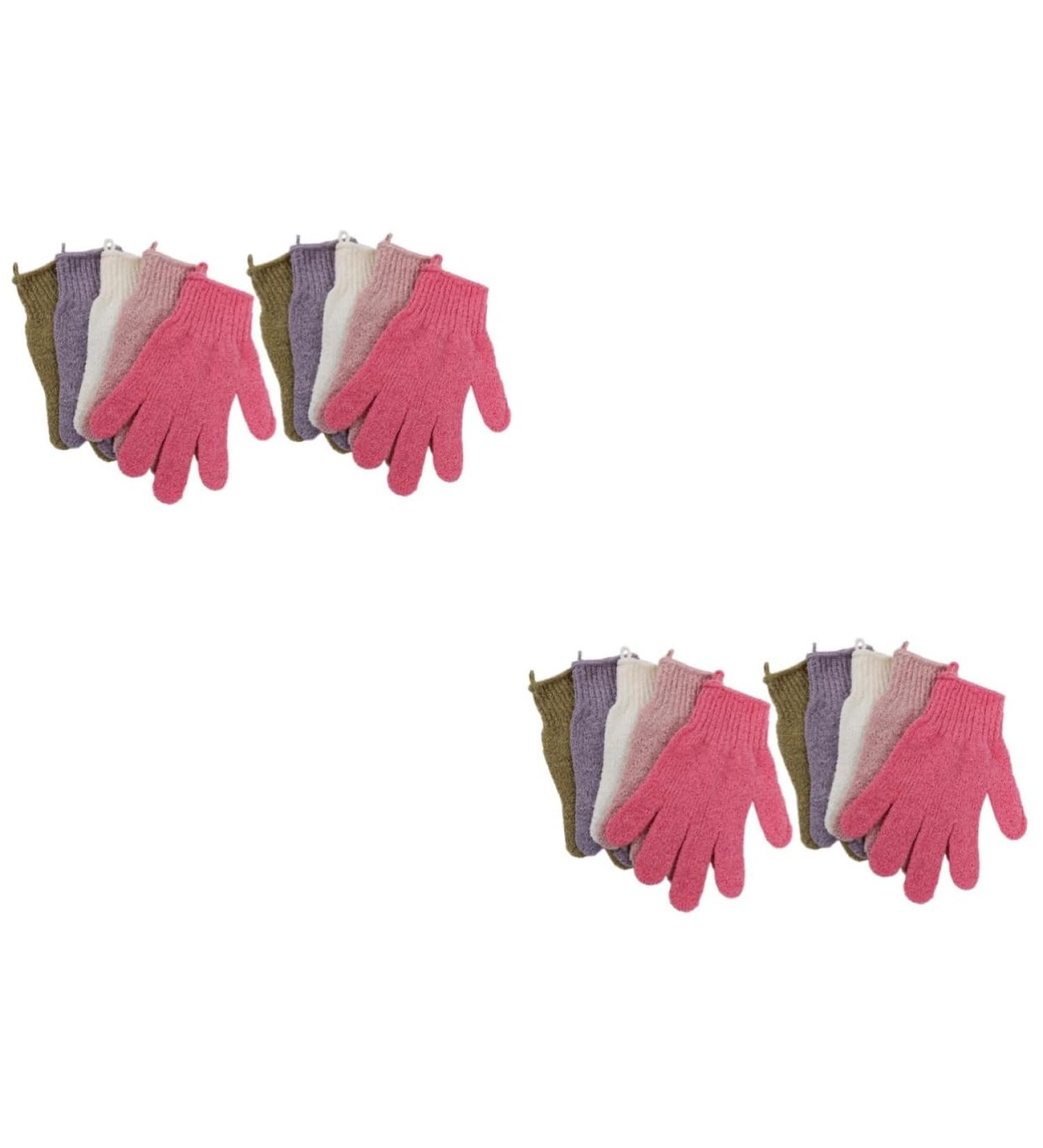 FOMIYES 10 Pairs Exfoliating Shower Gloves - Five-Finger Bathing Mitts for Soft Skin & Spa Experience | International Shipping Available - Buy Online on GoSupps.com