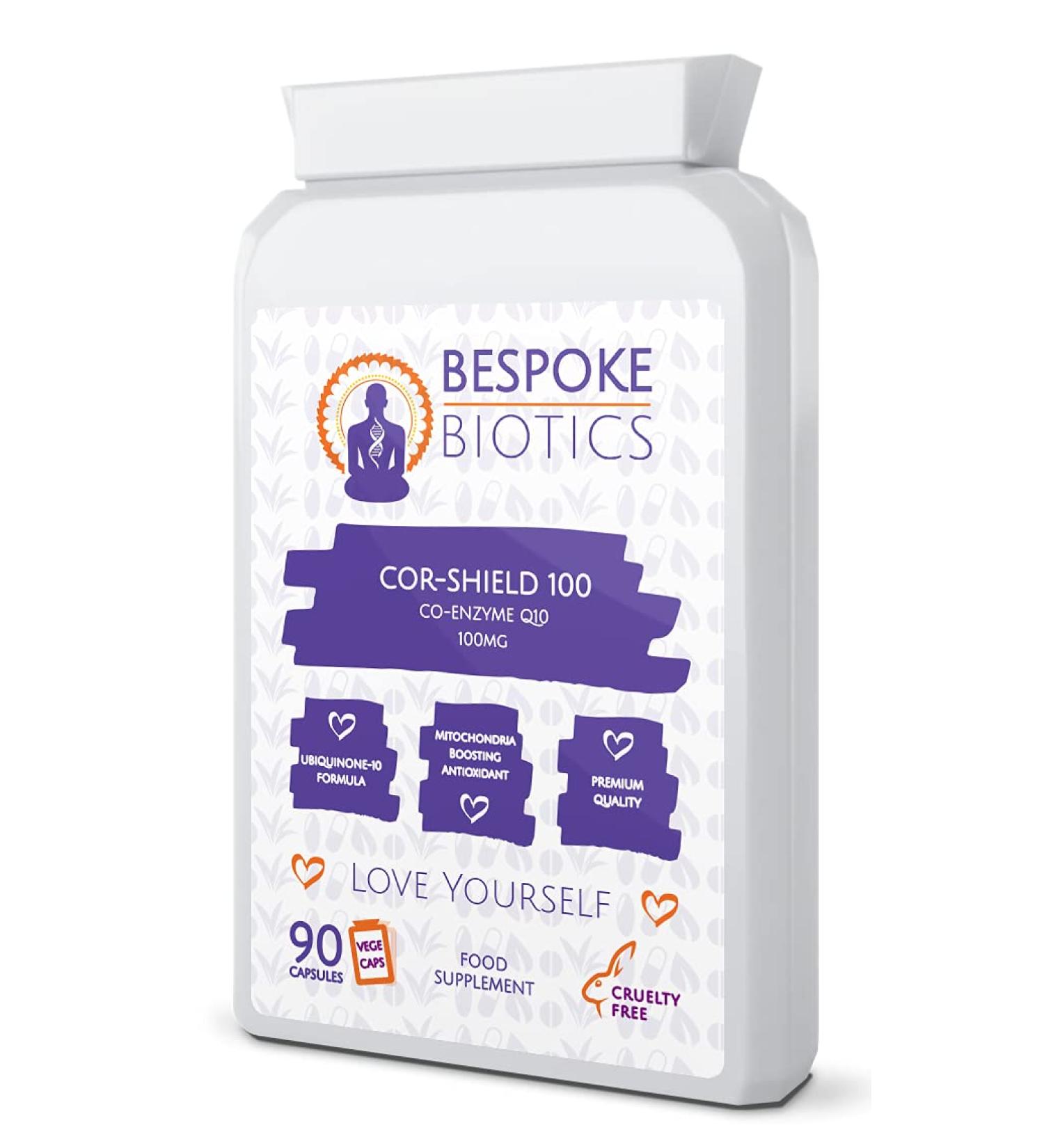Co Enzyme Q10 100mg | High Absorption COR-Shield 100 | Heart Health Headache Relief Energy Boost | 100% Natural CoQ-10 | B1 Enhanced | UK Made - 90 Caps - Buy Online on GoSupps.com