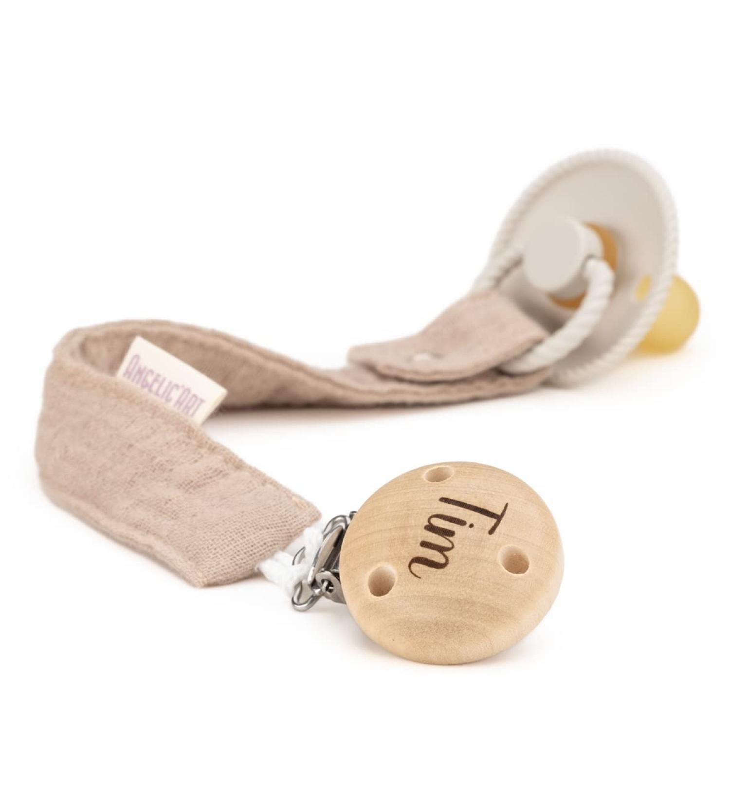 Personalized AngelicArt Pacifier Strap for Boys & Girls - Engraved Name Multiple Colors Perfect Baby Gift - Buy Online on GoSupps.com