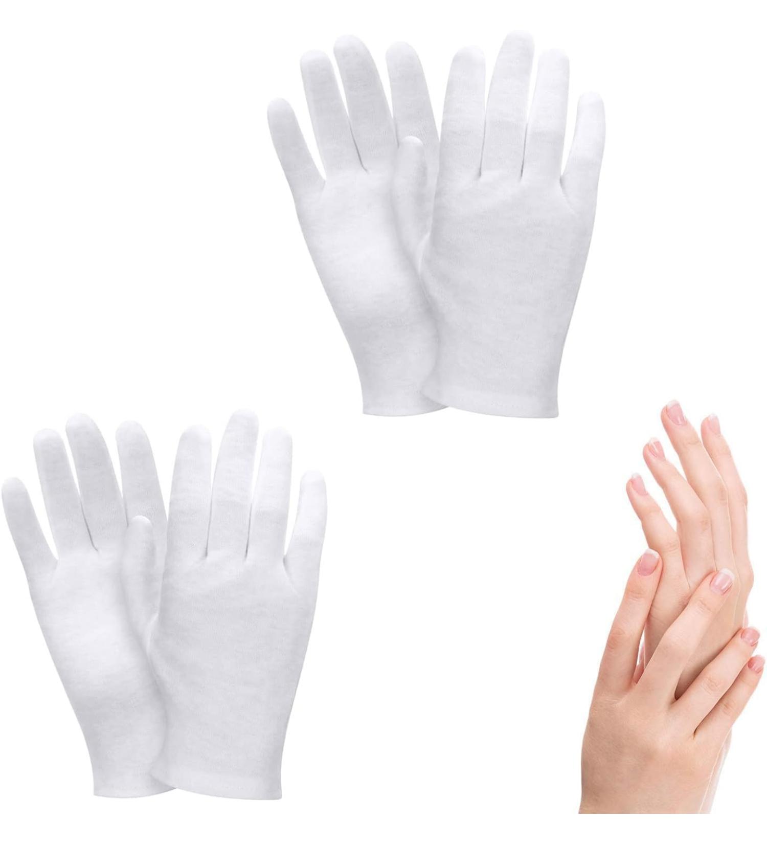 2 Pairs Moisturizing Gloves - 100% Cotton for Overnight Bedtime, Premium Quality Eczema Relief and Spa Therapy for Dry, Sensitive Skin - Buy Online on GoSupps.com