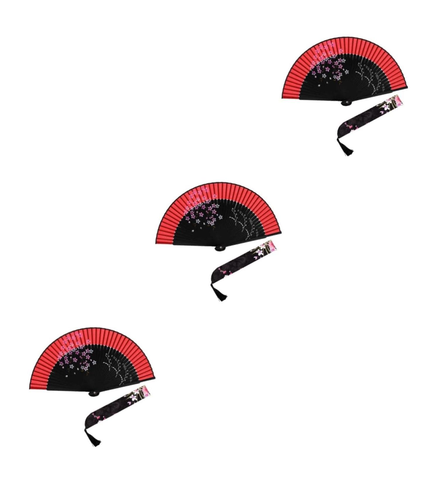 ABOOFAN 3pcs Silk Hand Fan Wedding Fans Foldable Fan Mini Japanese Style Fan Japanese-Style Miss Folding Fan As Shownx3pcs Size 1x3pcs - Buy Online on GoSupps.com