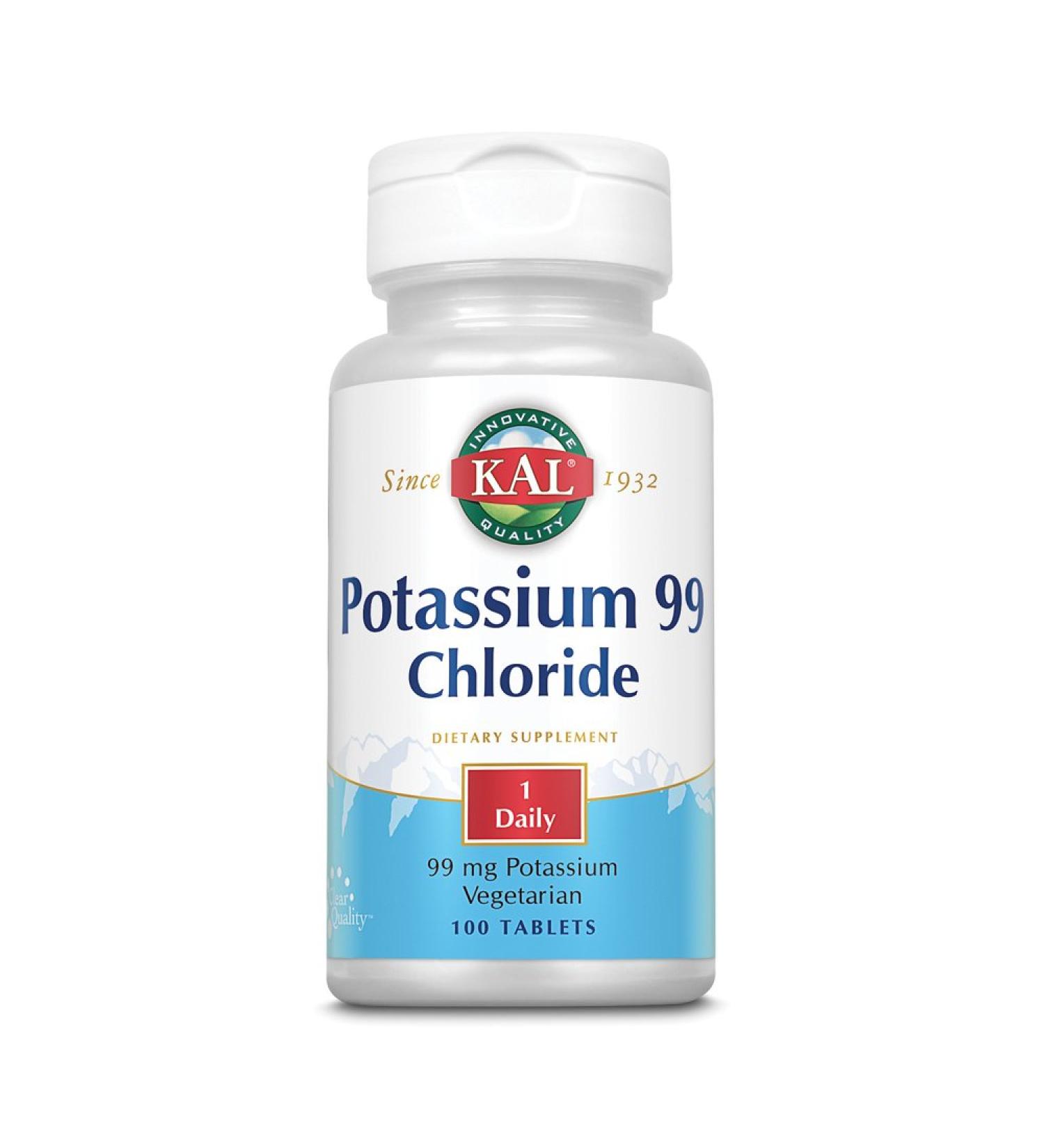 KAL Potassium 99 Mg - 100 Tablets | Essential Electrolyte Support - Buy Online on GoSupps.com