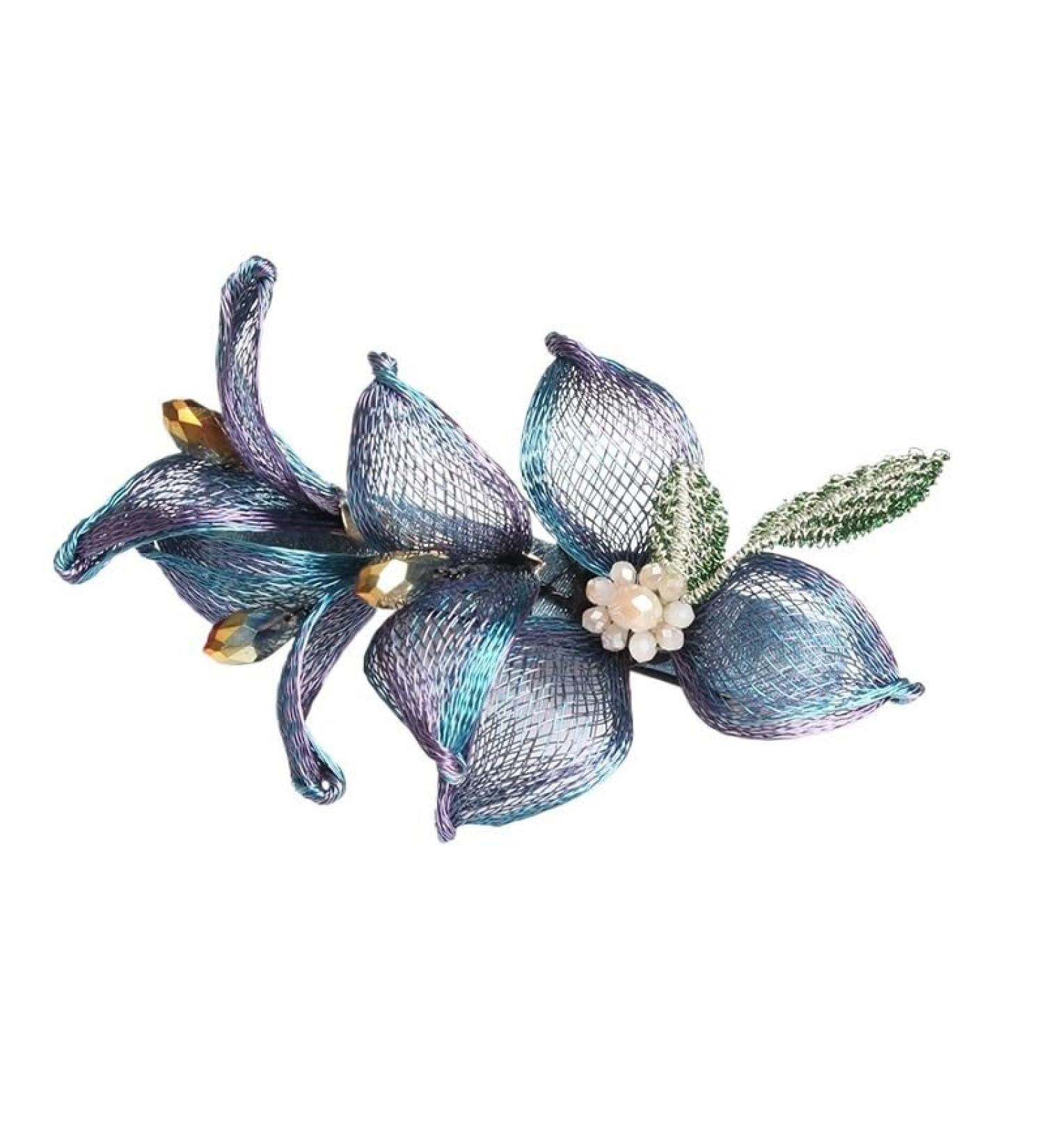 Copper Wire Ball Hair Ornaments Hair Disc Artifact All-match Spring Clip Clip Side Clip(Blue) 1 count (Pack of 1) Blue - Buy Online on GoSupps.com