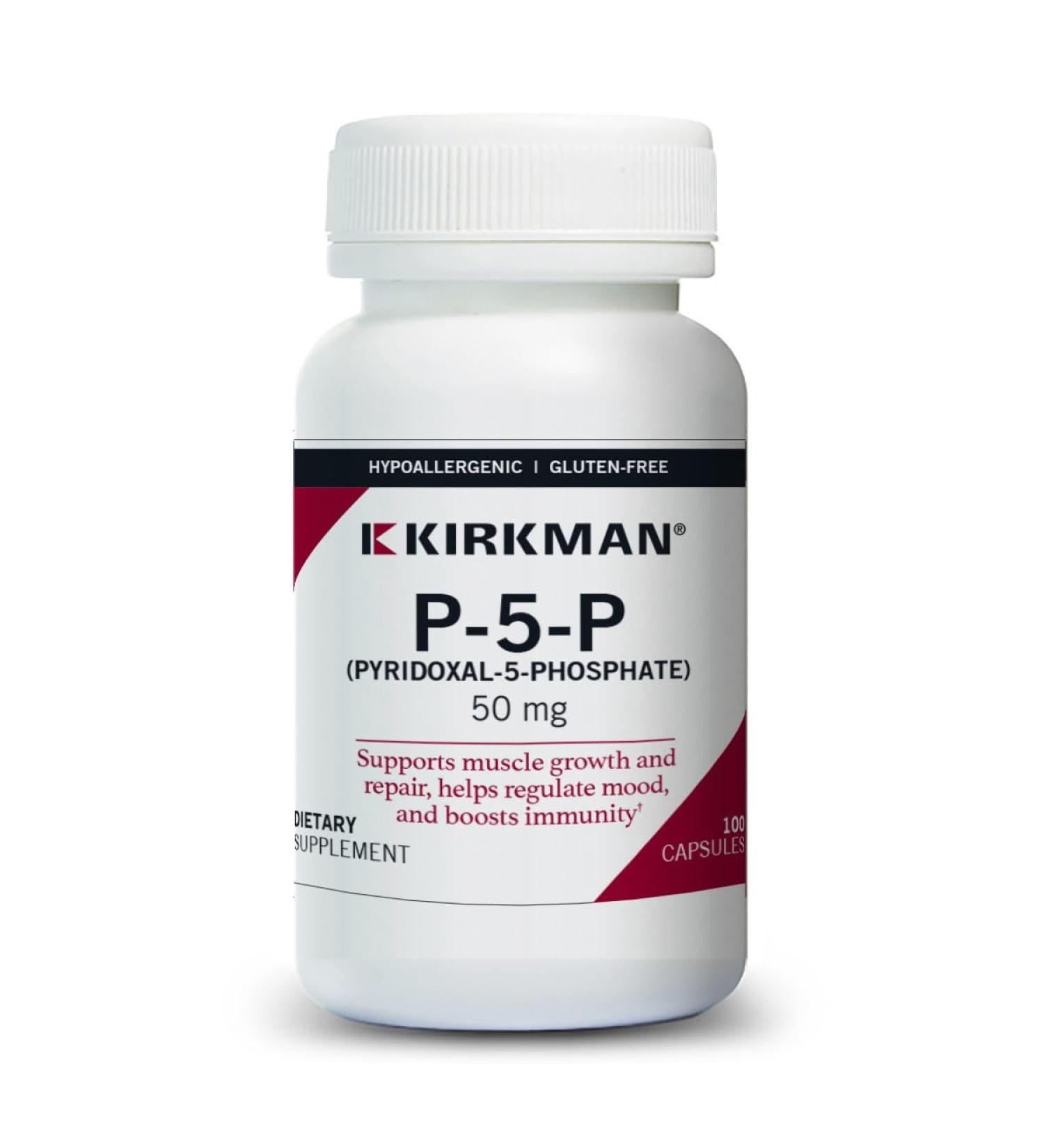 Kirkman P-5-P (Pyridoxal 5-Phosphate Vitamin B-6 Metabolite) 50 mg - Hypoallergenic 100 Count - Buy Online on GoSupps.com
