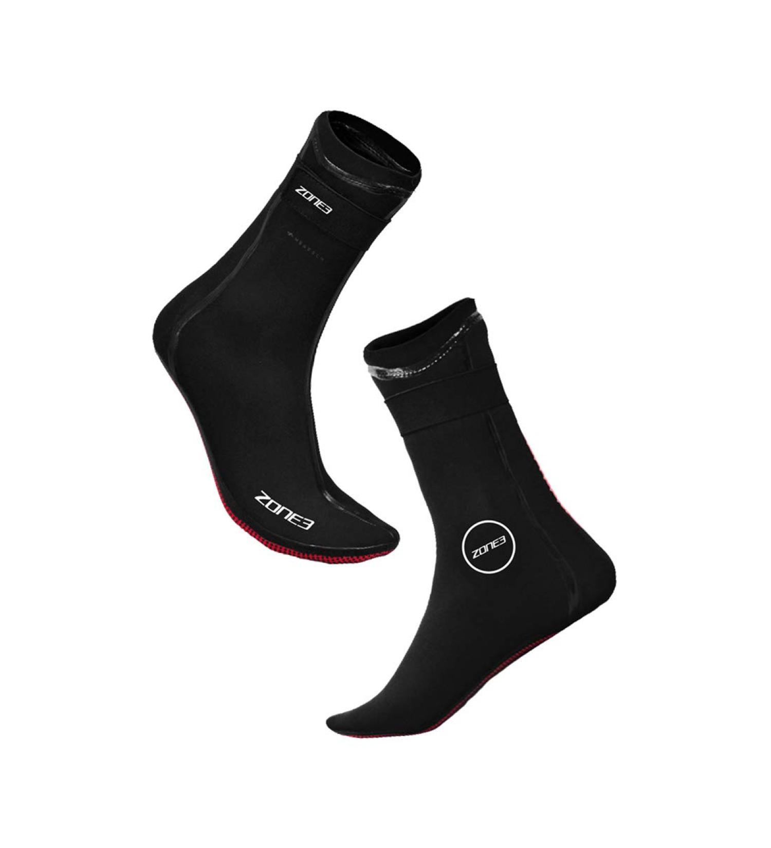 ZONE3 Neoprene Heat-Tech Swim Socks Black/Red X-Large - Maximum Warmth for Cold Water Swimming - Buy Online on GoSupps.com
