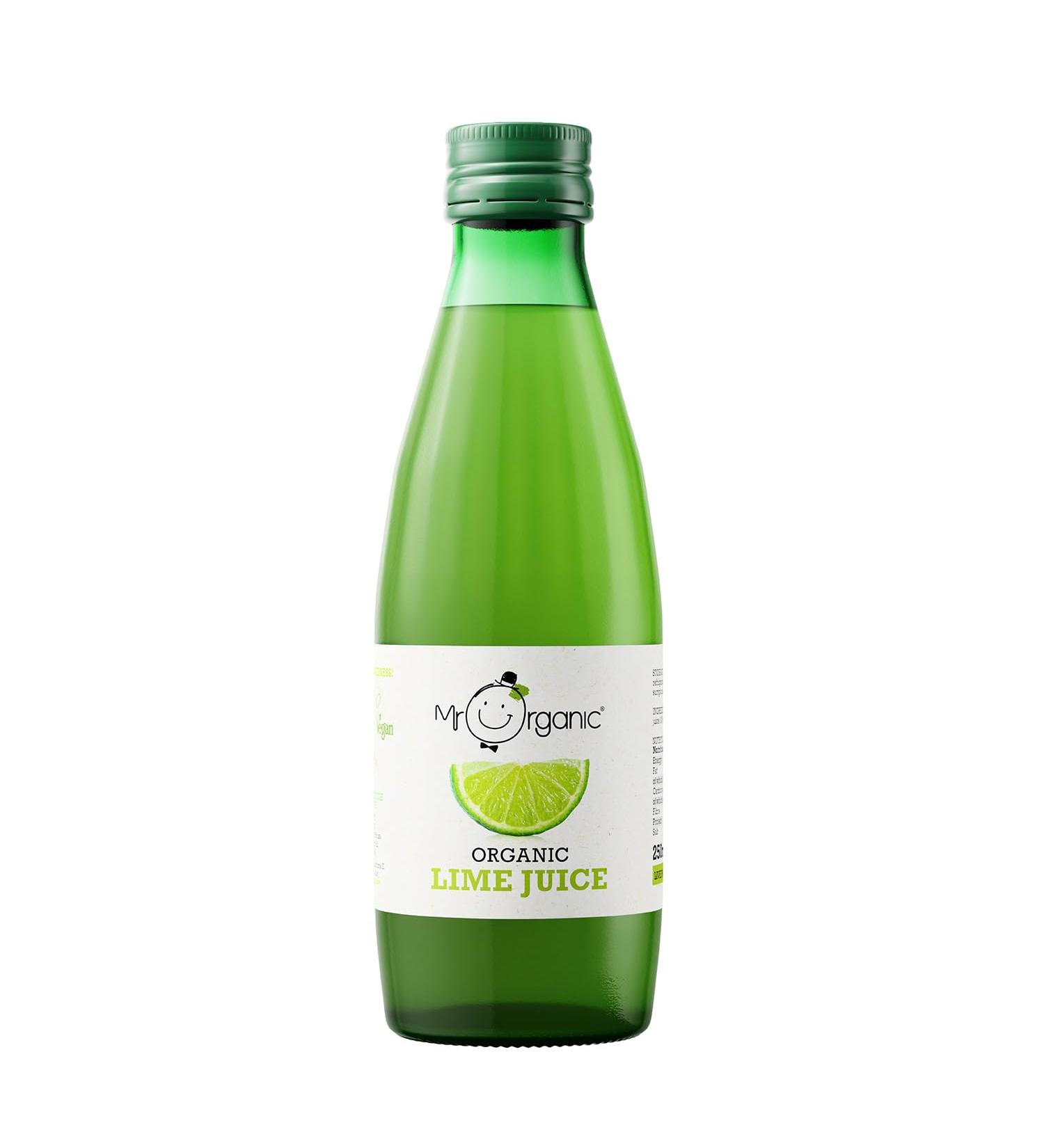 Mr Organic - Organic Lime Juice 250 ml (Pack of 12) - Non GMO & Preservative Free - Gluten Free & Vegan - For Home Cooking or Baking Lime 250 ml (Pack of 12) - Buy Online on GoSupps.com