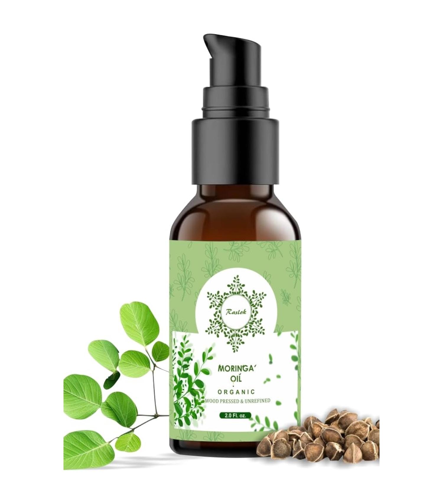 Raslok 100% Pure Wood Pressed Moringa Oil for Face Hair and Dry Skin | Origin Moringa Oleifera Extract | Lightweight Face Oil Natural Moisturizer 2 fl. oz. - Buy Online on GoSupps.com